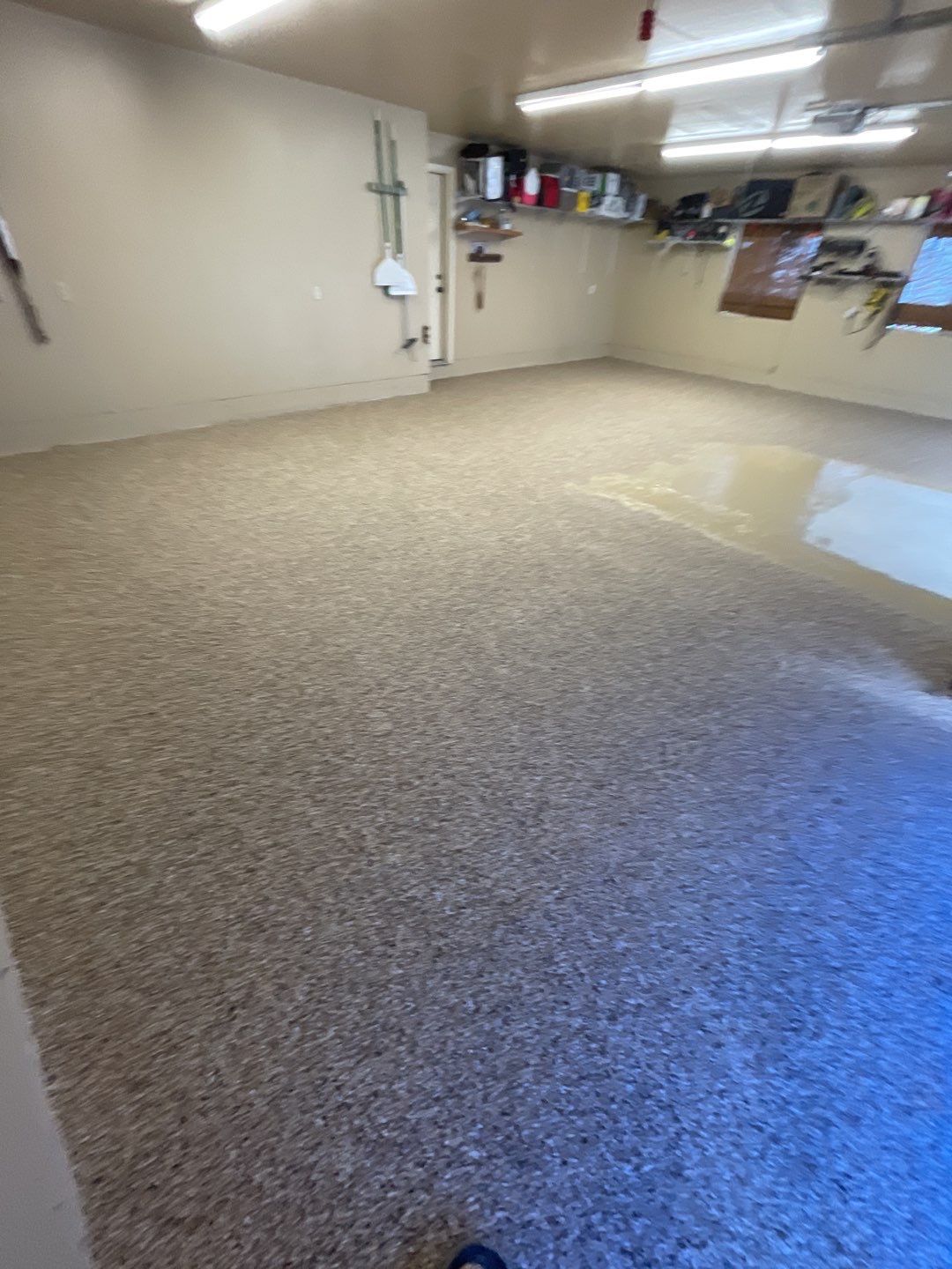 Garage Transformation using Sandstone by Croc Coatings, LLC
