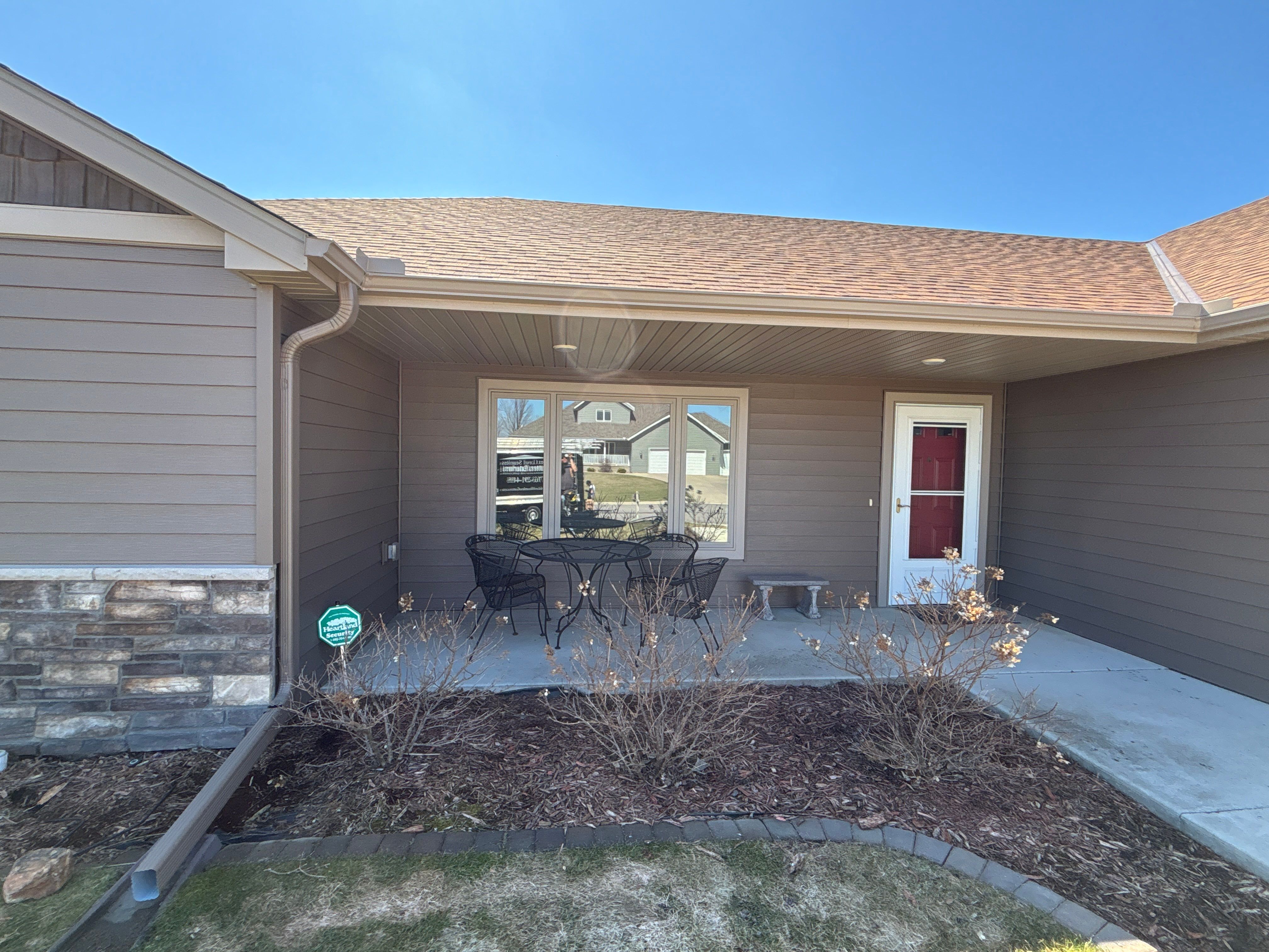 Seamless Gutter Installation in Melrose MN | 5” Sandstone Gutters by Next Level Seamless Gutters / Exteriors Inc.