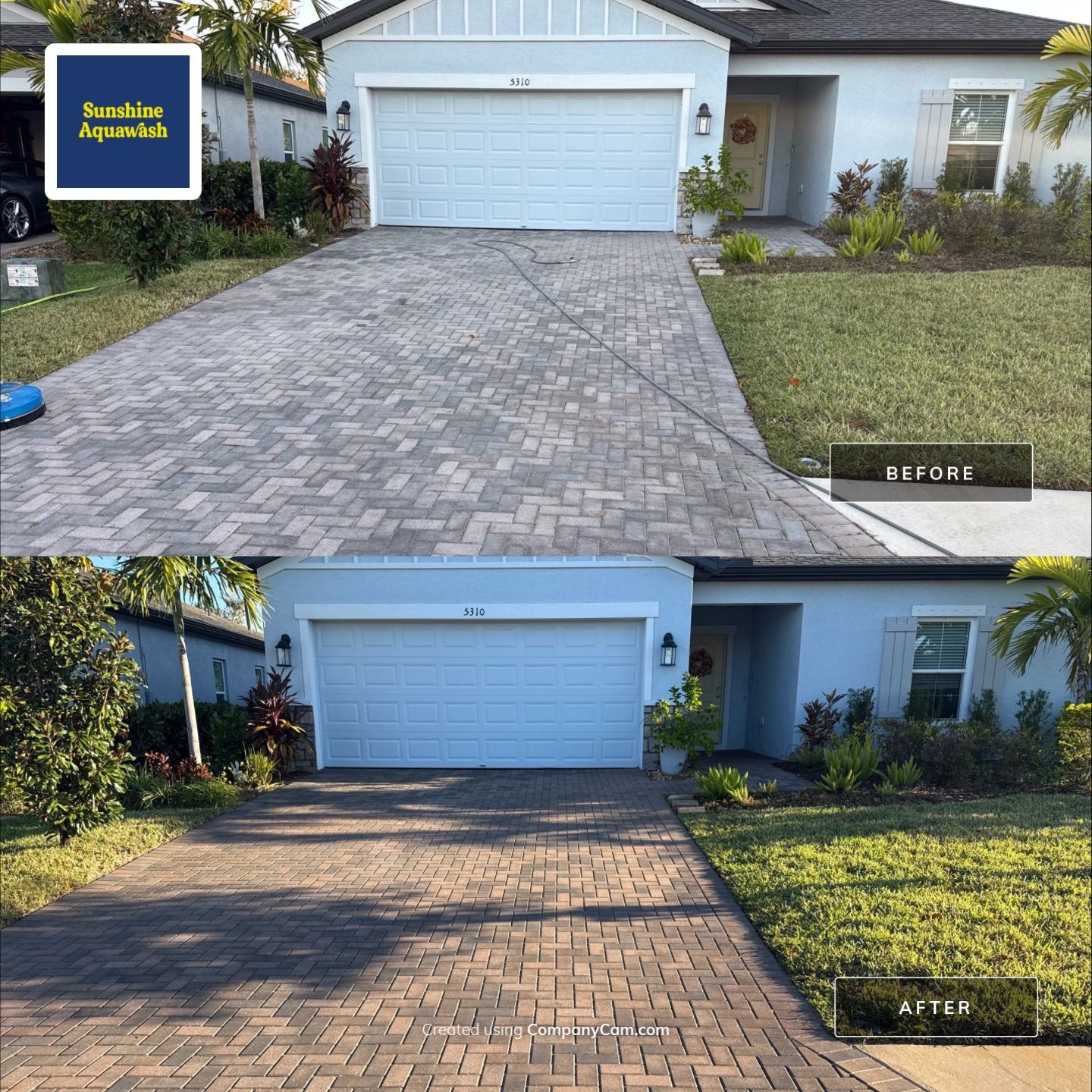 Paver Driveway Cleaning & Sidewalks in Trevesta Palmetto FL by Sunshine AquaWash