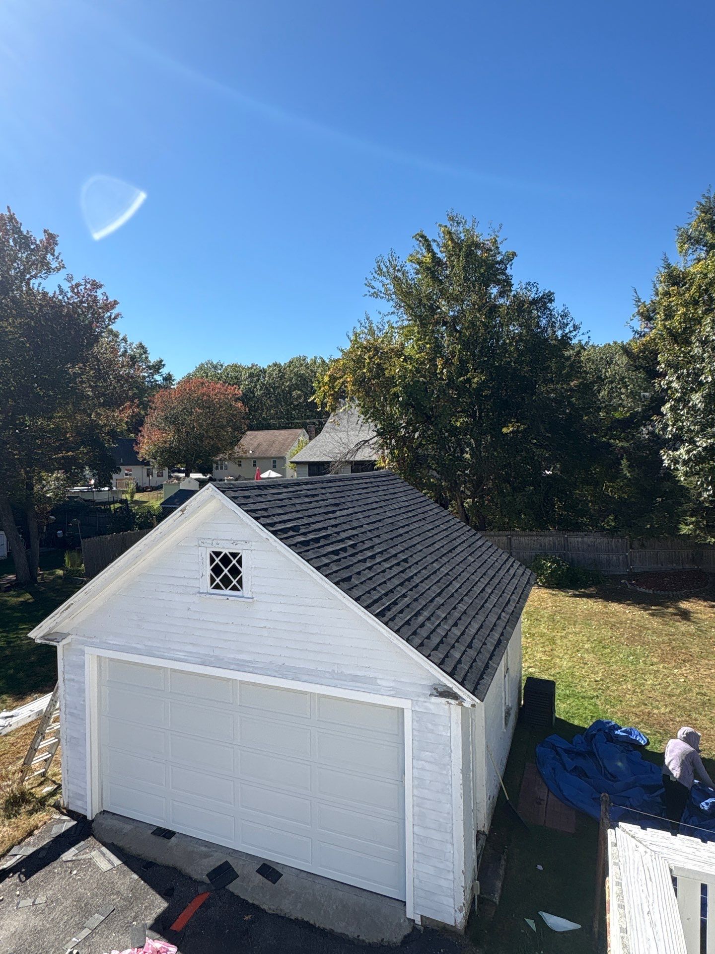 Garage Roof Replacement & Fascia Trim Upgrade | Lowell, MA by Mighty Dog Roofing of Greater Middlesex County