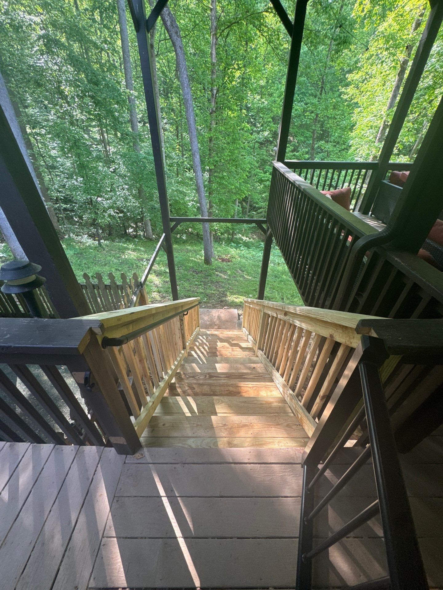 Exterior Deck and Stairway Staining Project in Canton by Swift Home Renovations 