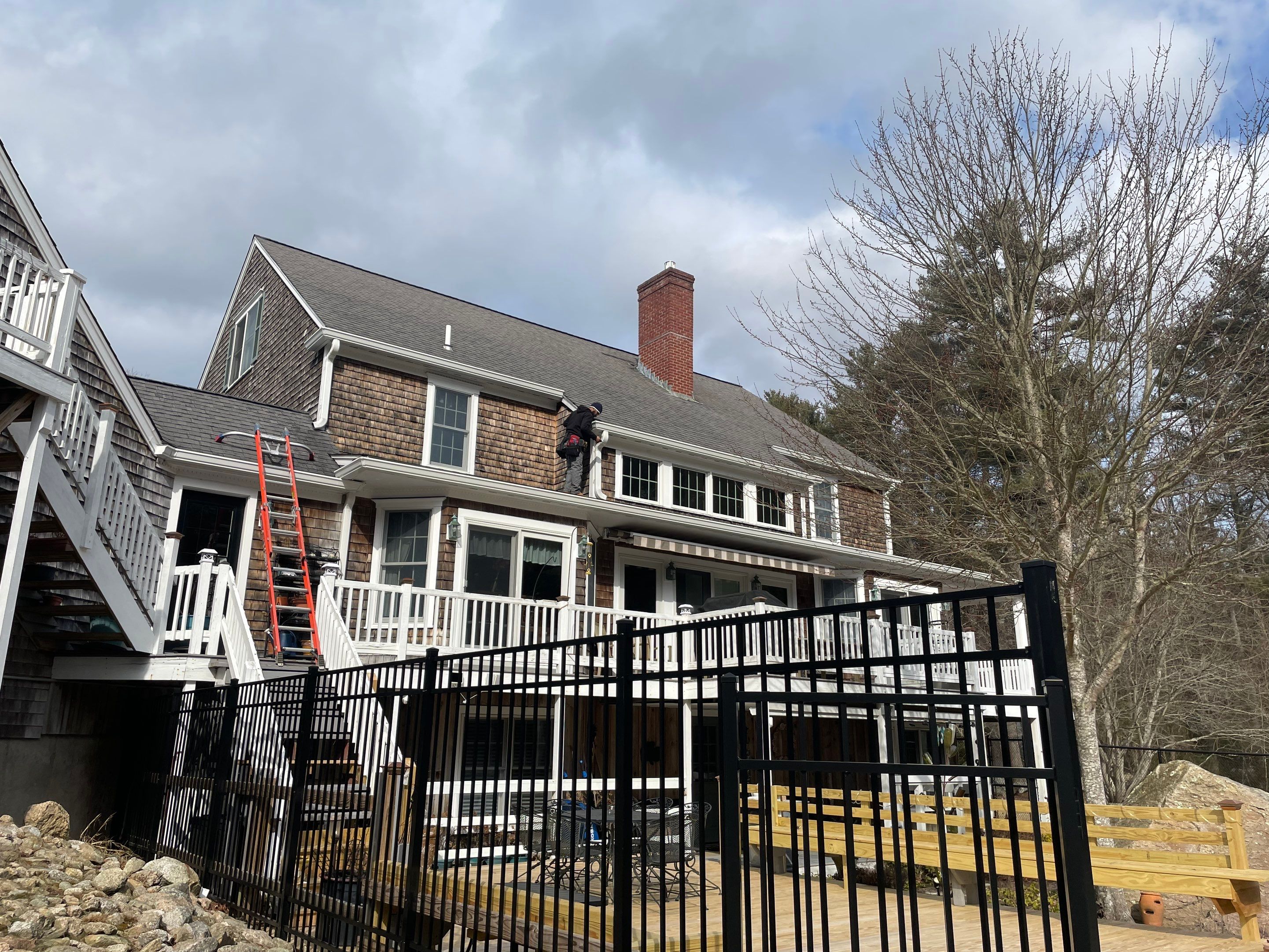 Gutter Installation using 6" K-Style Aluminum Gutter in Rochester, MA by Gutter Pro Enterprises