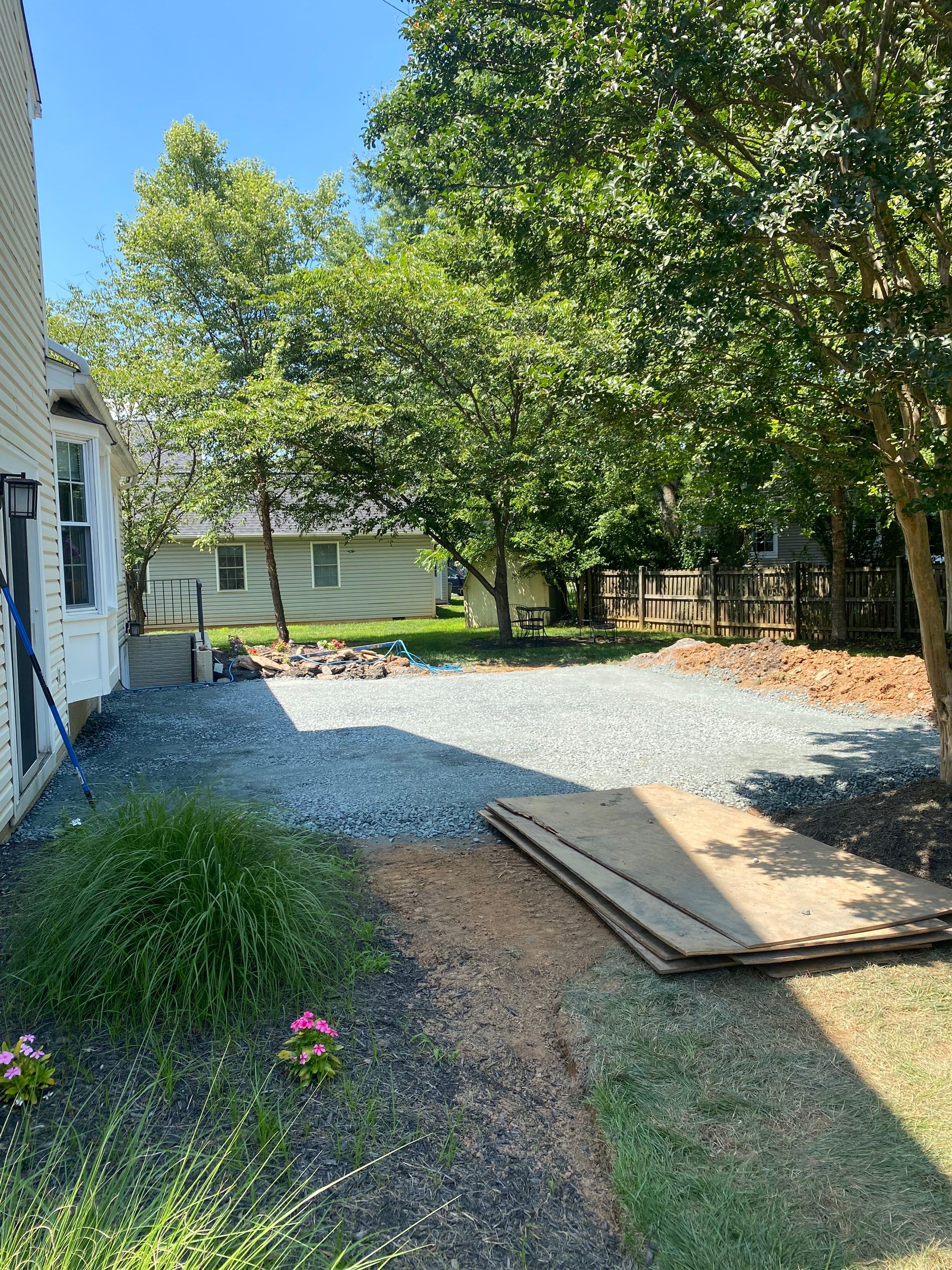 Backyard Transformation using Techo-Bloc Pavers by The Smet Companies, LLC