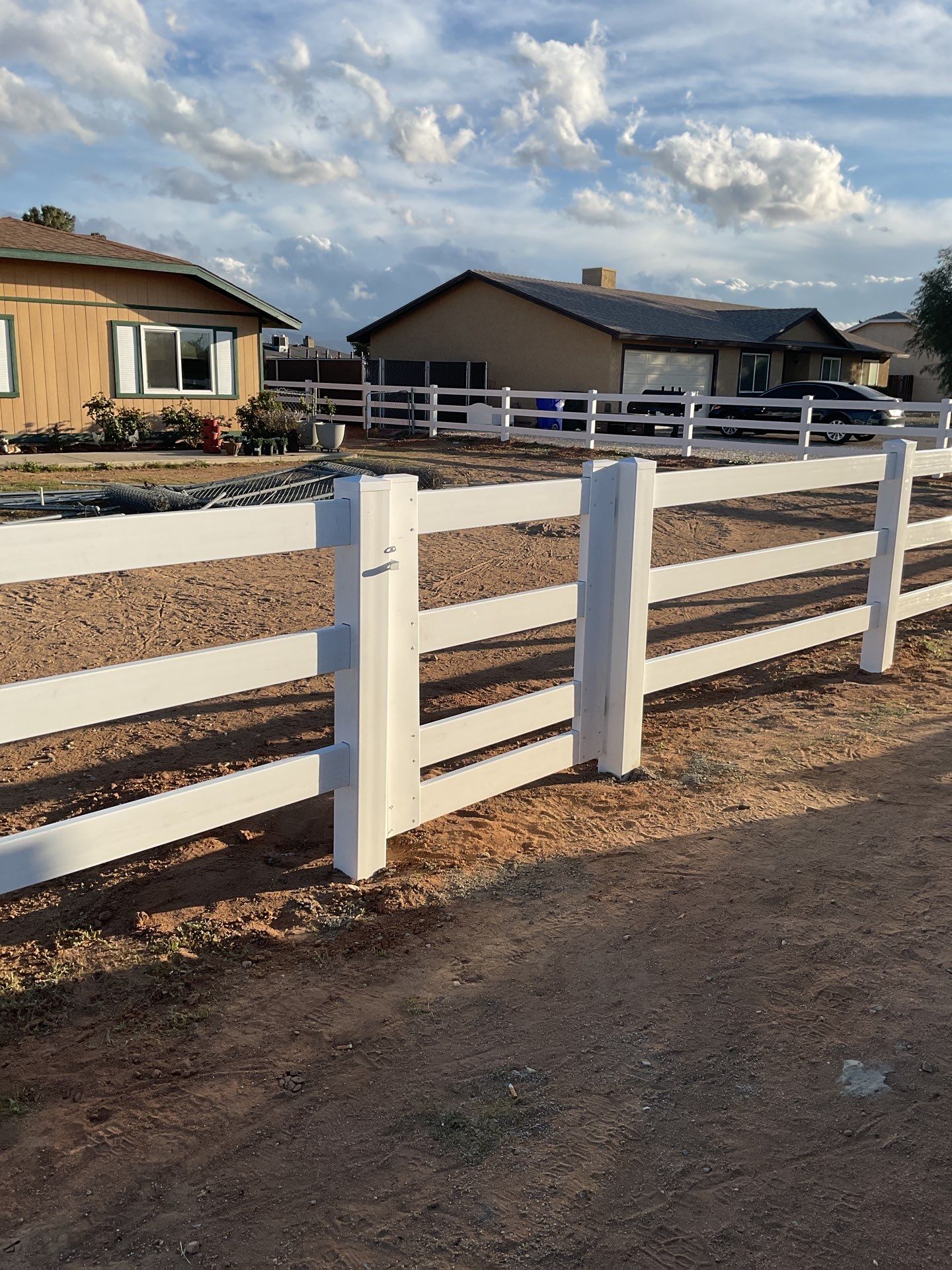 Fence Installation using Ranch Style Vinyl by Fence Guys Inc.