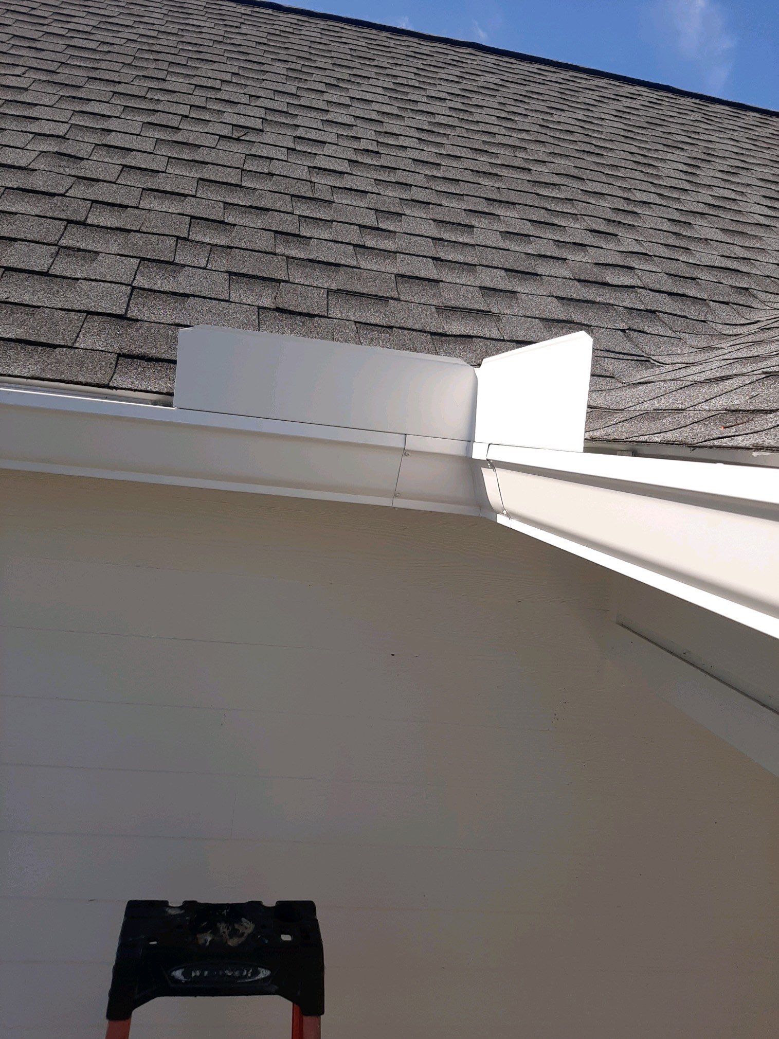 Gutter Installation Using White K-Style Aluminum Seamless Gutters by Gutter Professors