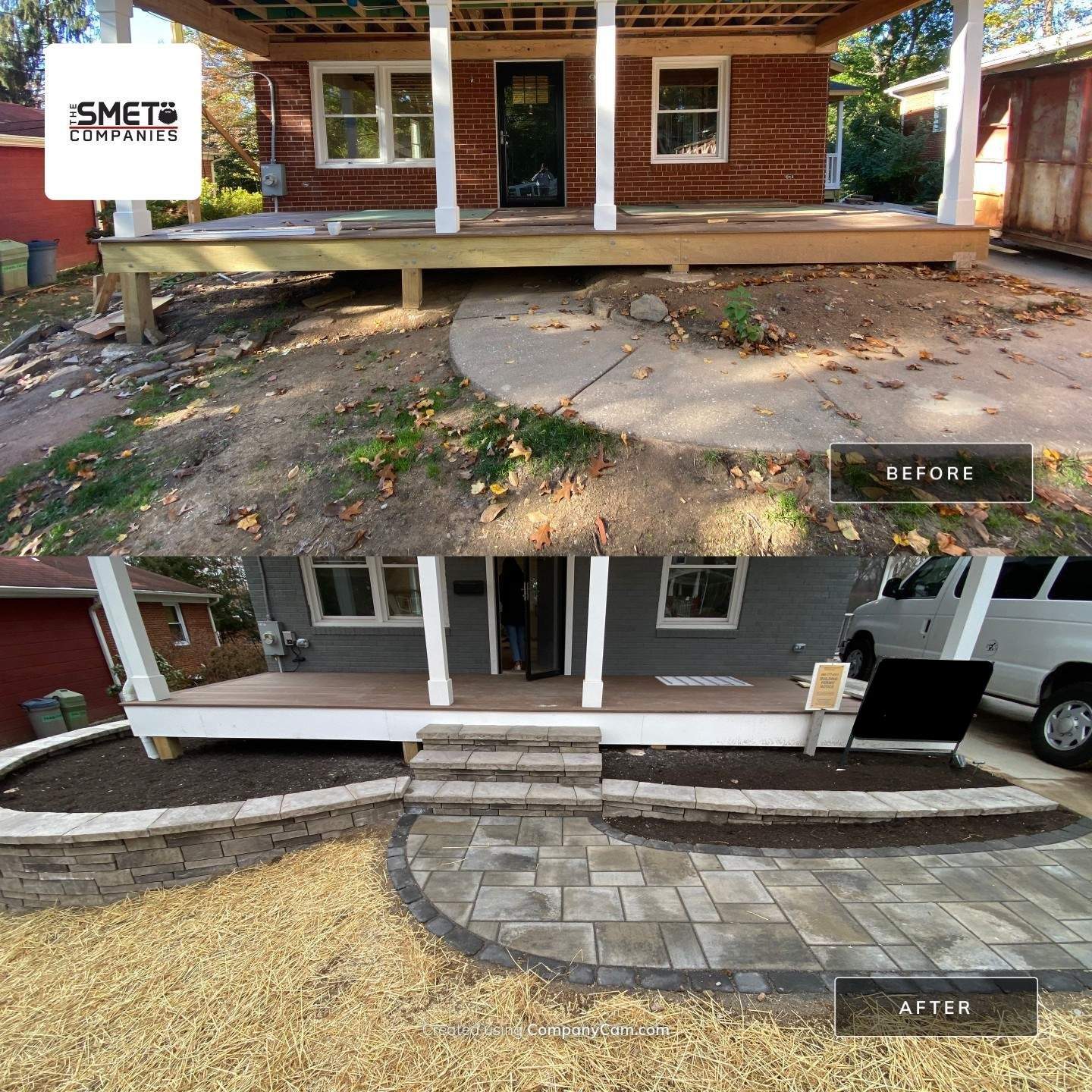 Retaining wall, walkway, small patio and landscape install  by The Smet Companies, LLC