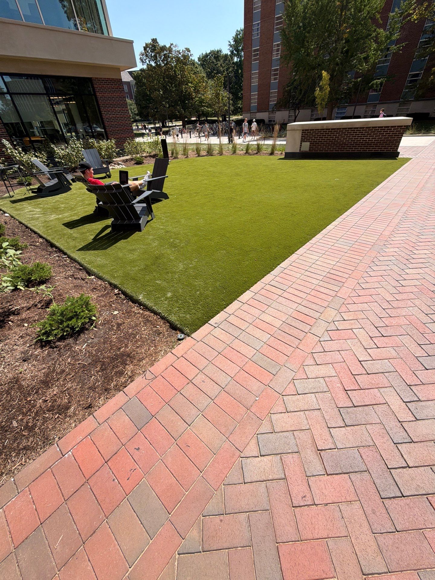 Synthetic Lawn Lounge at Purdue University Hillenbrand Hall by Southwest Greens Midwest