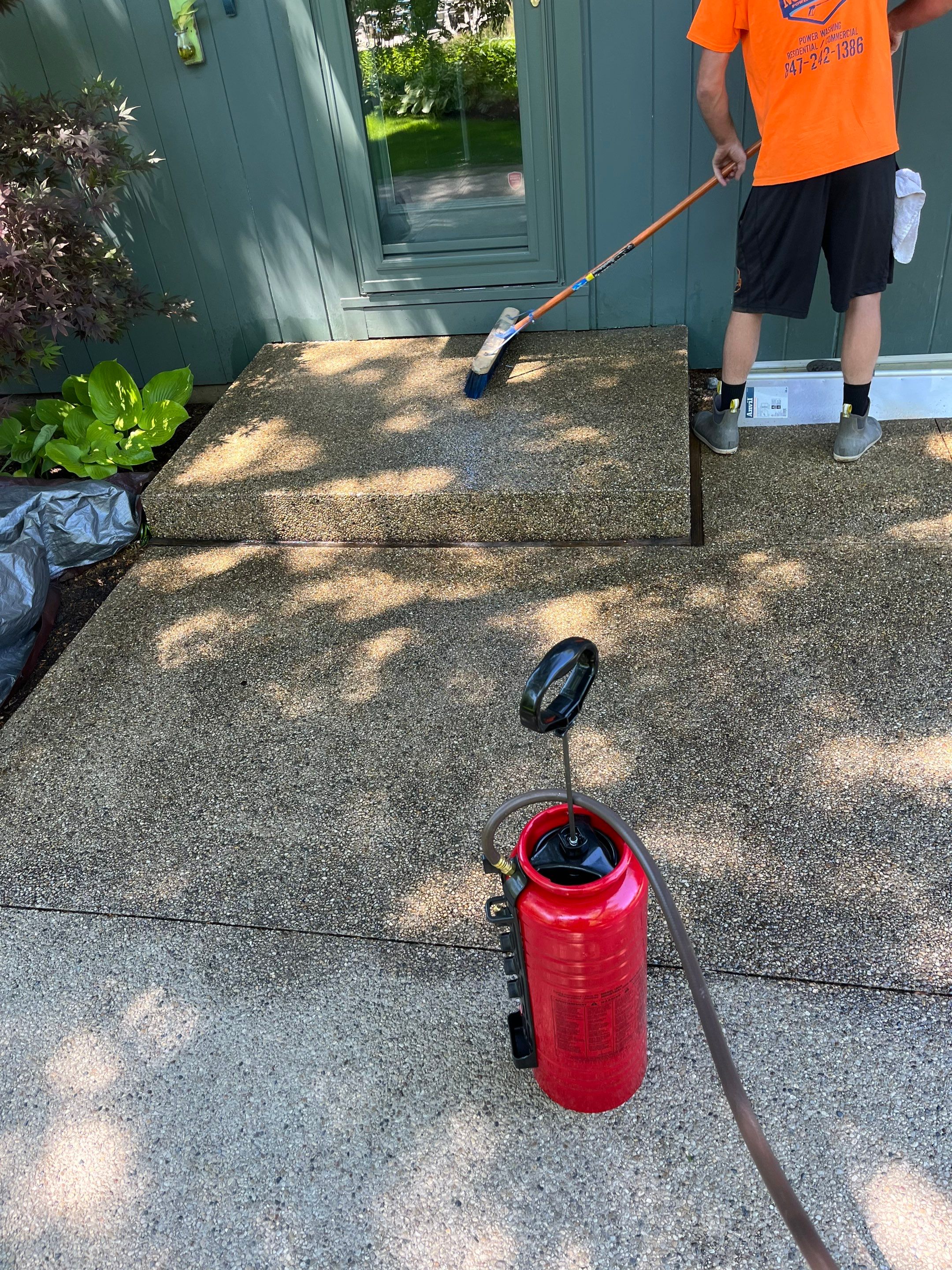 Aggregate concrete cleaning and sealing using Surebond SB-9000 by Northern Power Washing LLC.