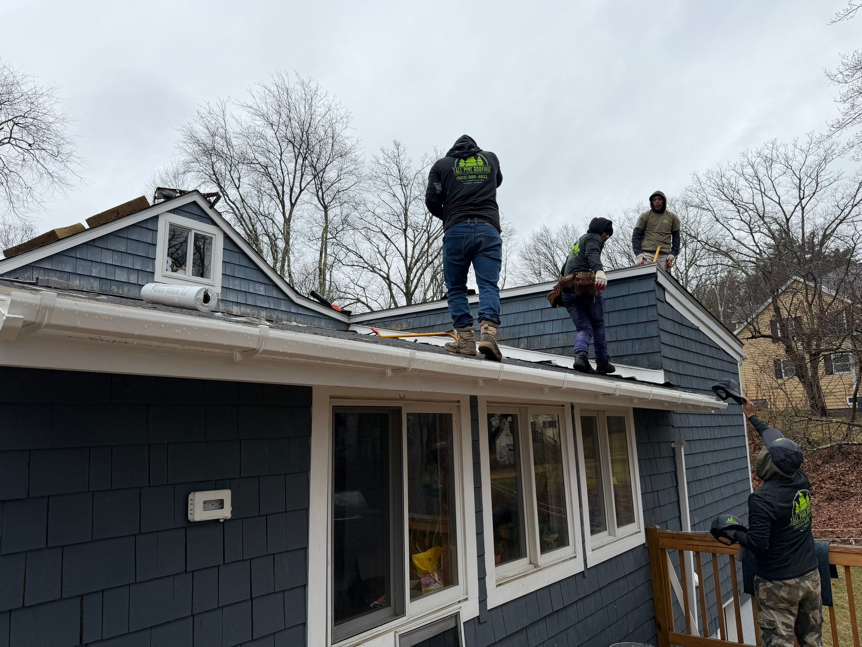 Project in Barrington, NH by Tall pine roofing