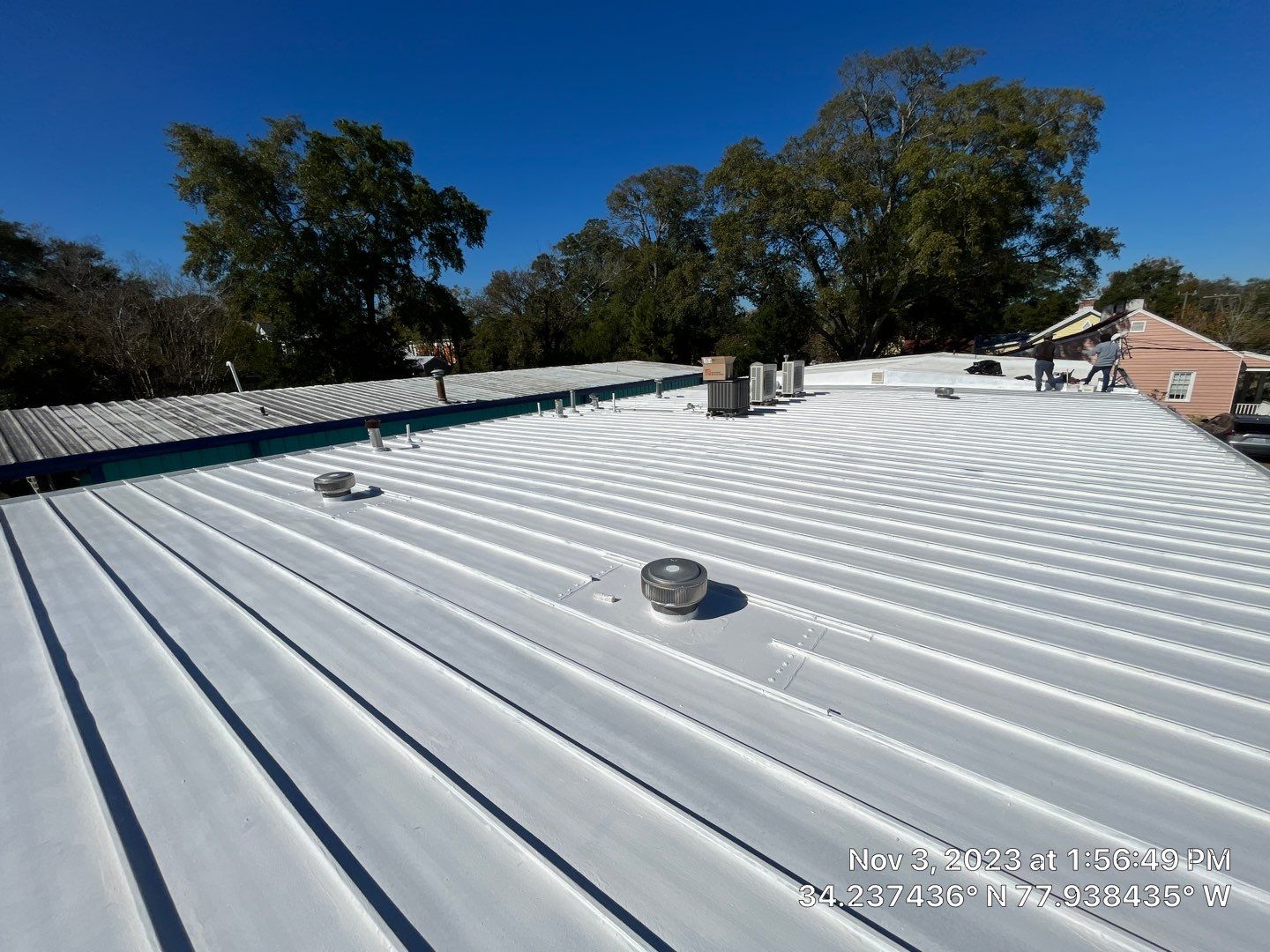 Silicone Commercial Roof Installation- Wilmington, NC by Summit Roofing 