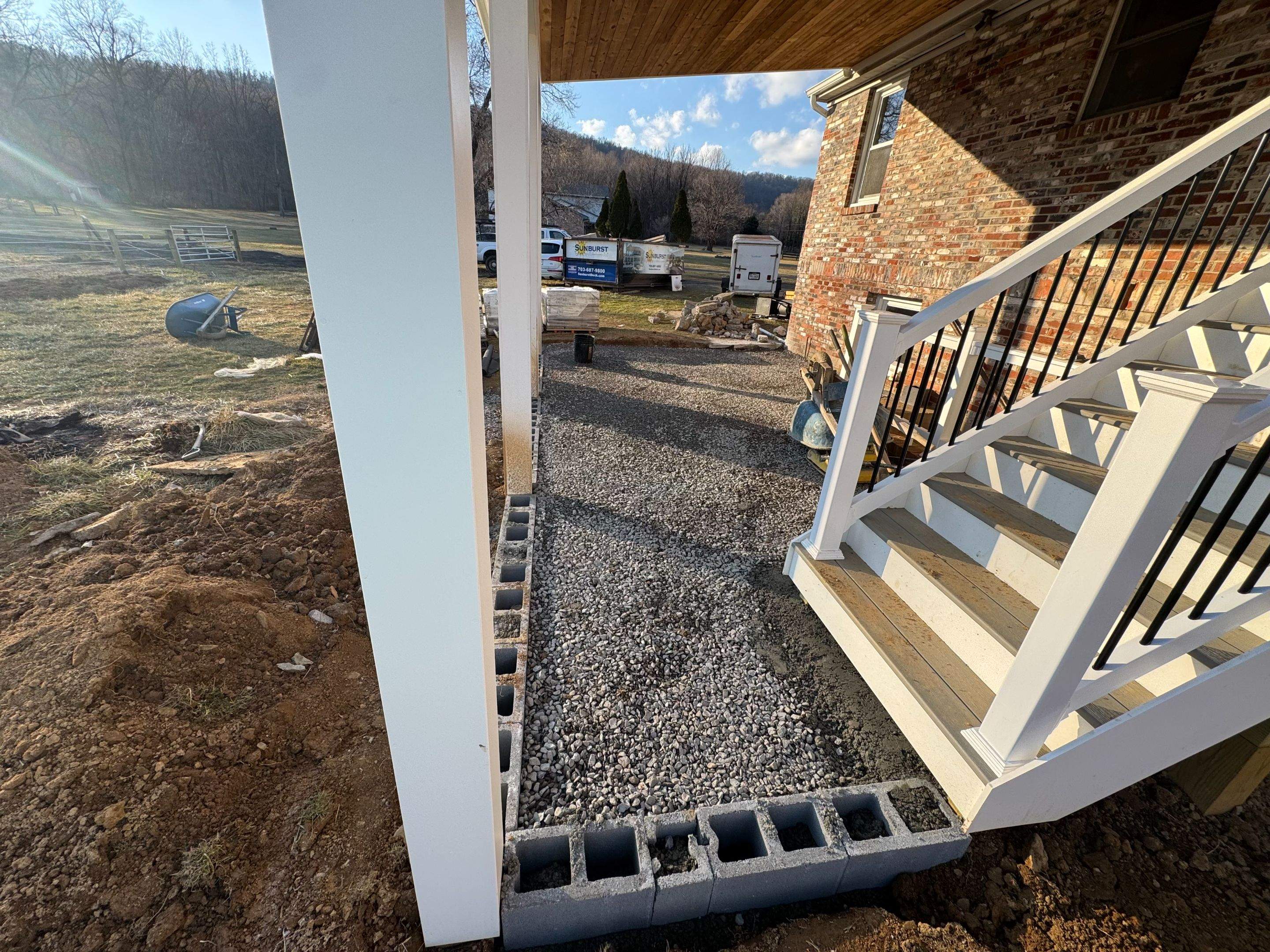 Covered Landing & Paver Patio in Lovettsville, VA by Sunburst Construction Inc
