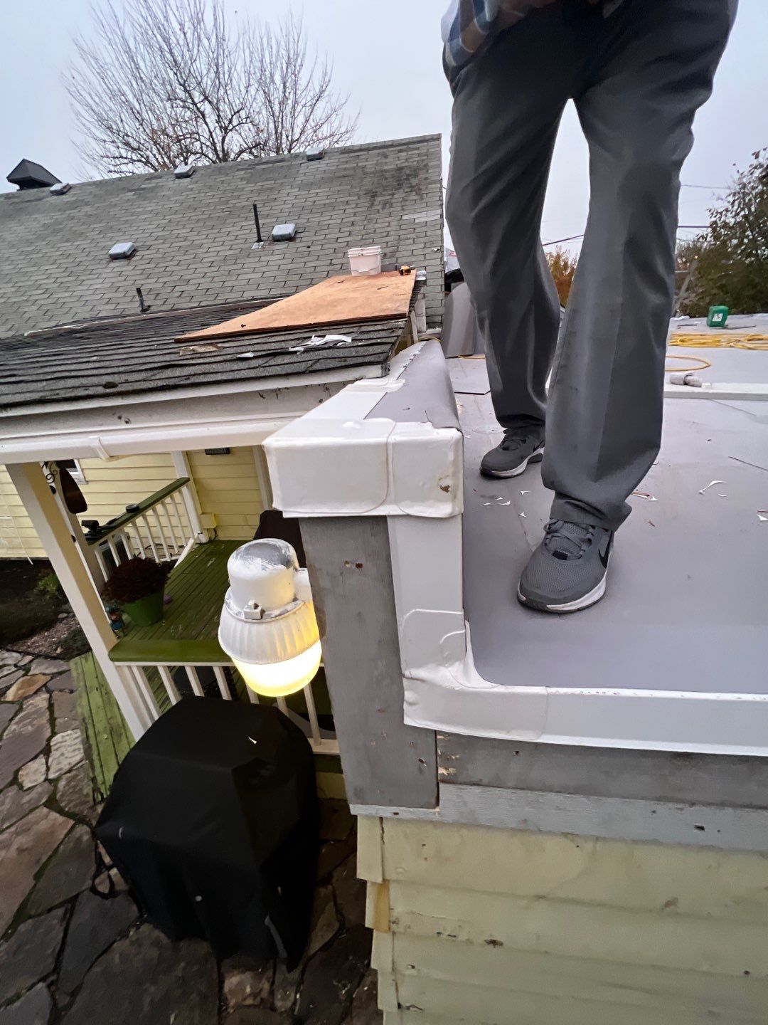 Residential Roof Installation with Added Insulation Barrier  using Malarkey Vista AR Shingles (Color: Storm Grey) by Orezona Building & Roofing Company, Inc.