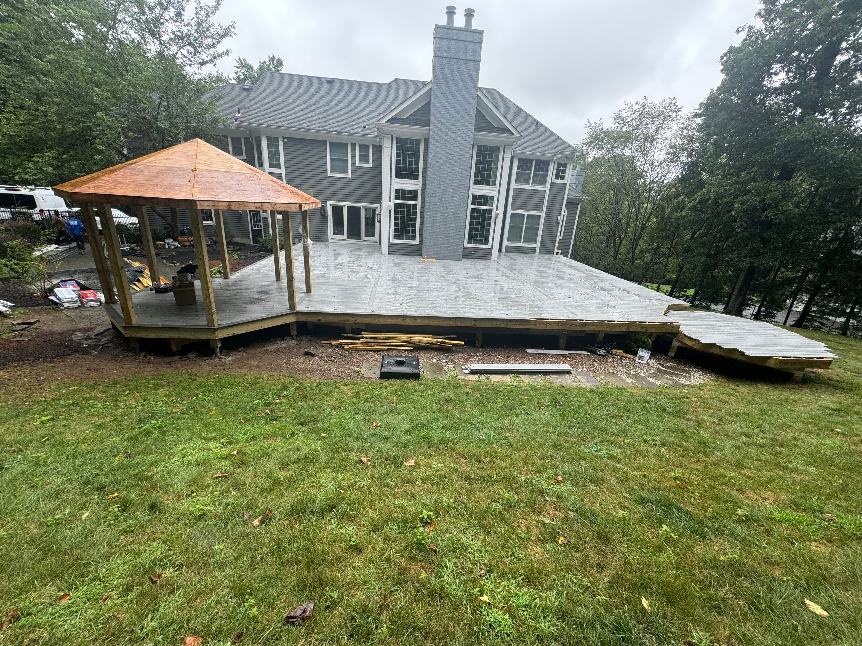 Deck Resurface with Gazebo and Bench by deck guardian