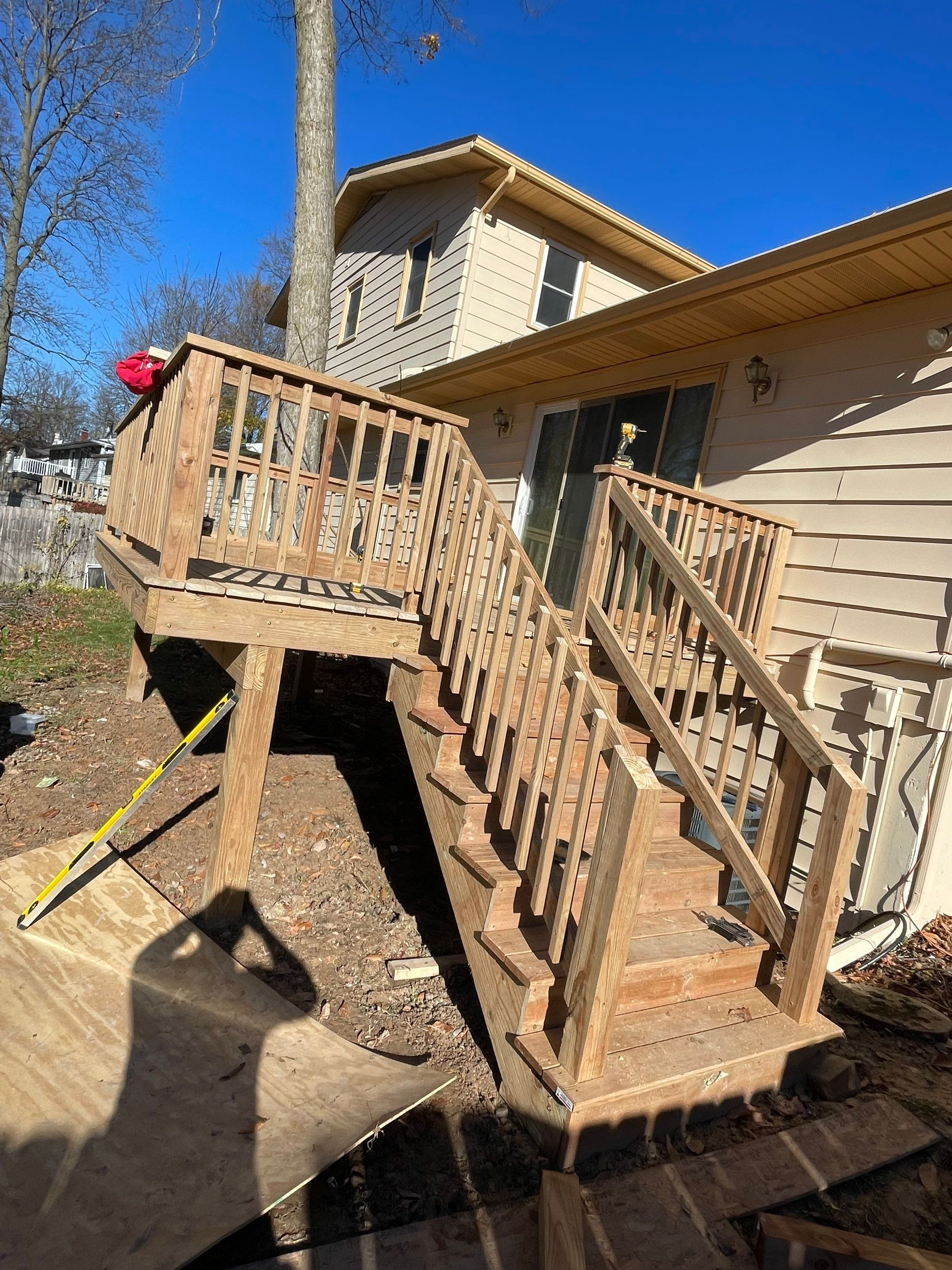 Deck Installation using Treated Lumber by Avalon Roofing and Exteriors