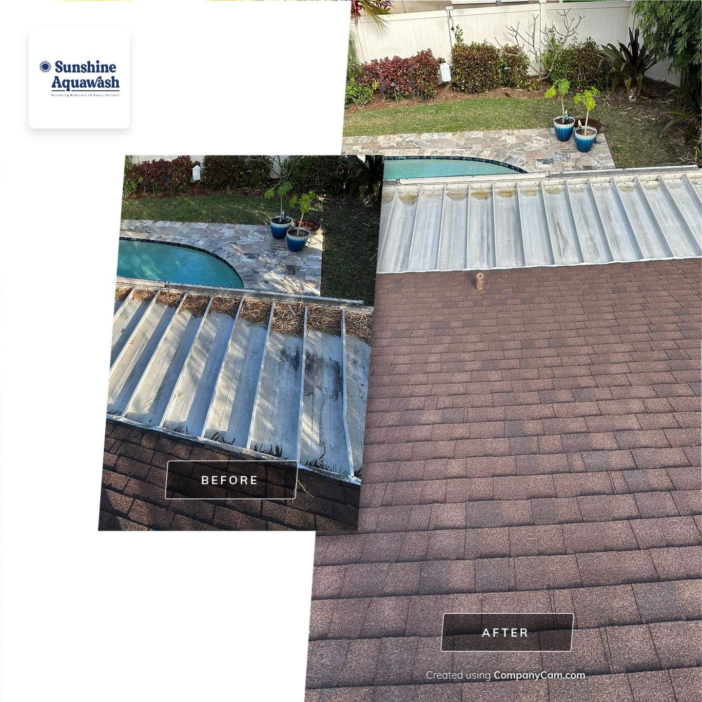 Roof Cleaning Service & Travertine Paver Cleaning by Sunshine AquaWash
