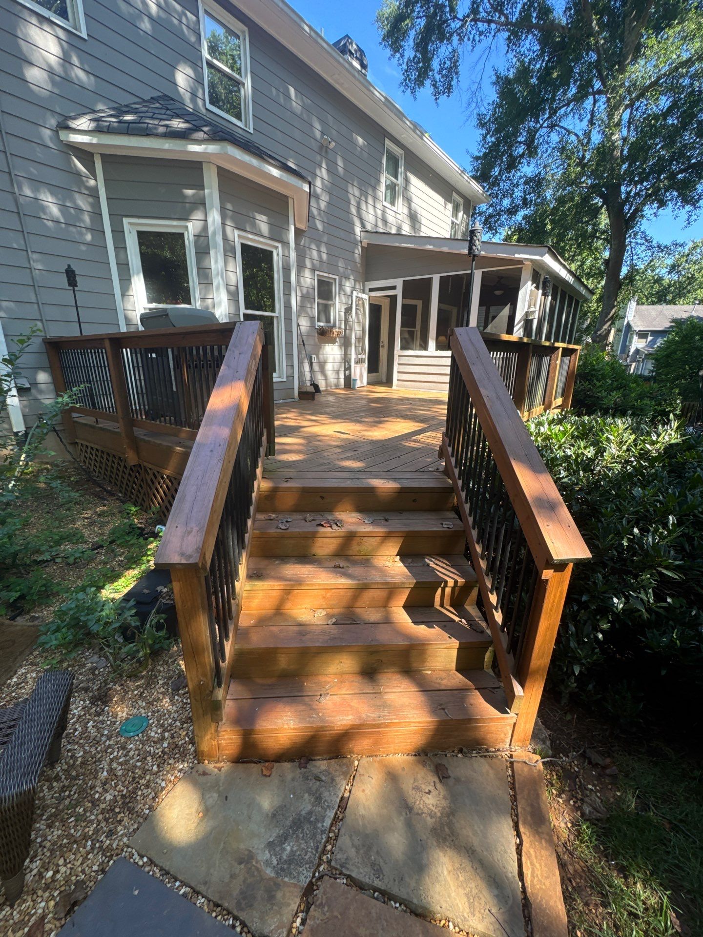 Deck Refinishing and Exterior Painting Project in Roswell, Georgia by Swift Home Renovations
