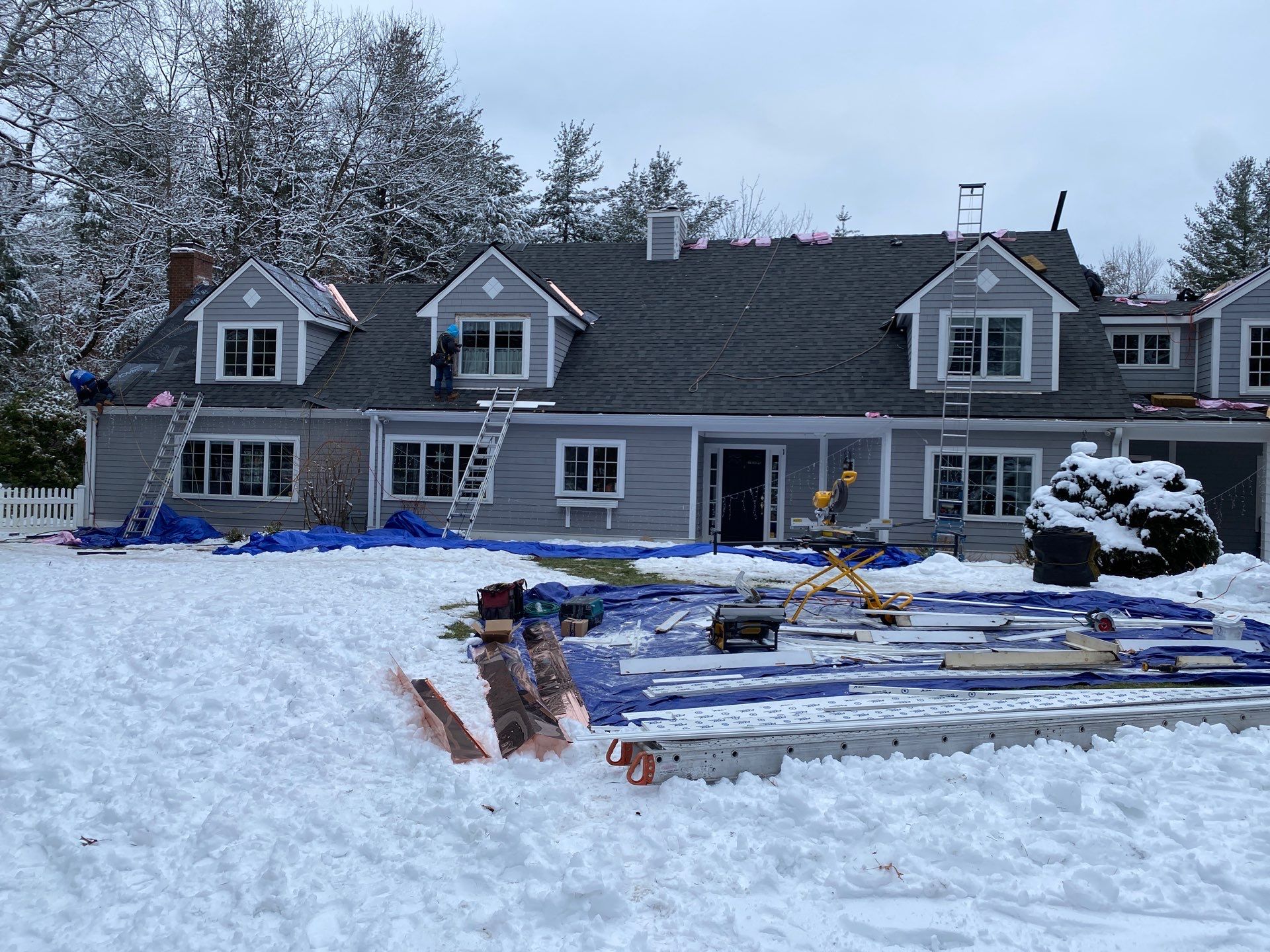 Carlisle Roofing Installation using Owens Corning Shingles and Copper by Mighty Dog Roofing of Greater Middlesex County