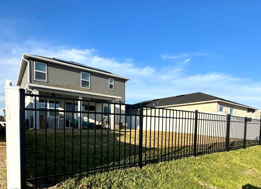 Vinyl Fence Installation using Black 3 Rail Aluminum and Vinyl Privacy Fence  by Asap fence and gates, LLC