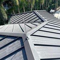 .032 Aluminum 1.5" Mechanical Seam Dark Bronze  by Total Roofing System The Metal Roof Experts