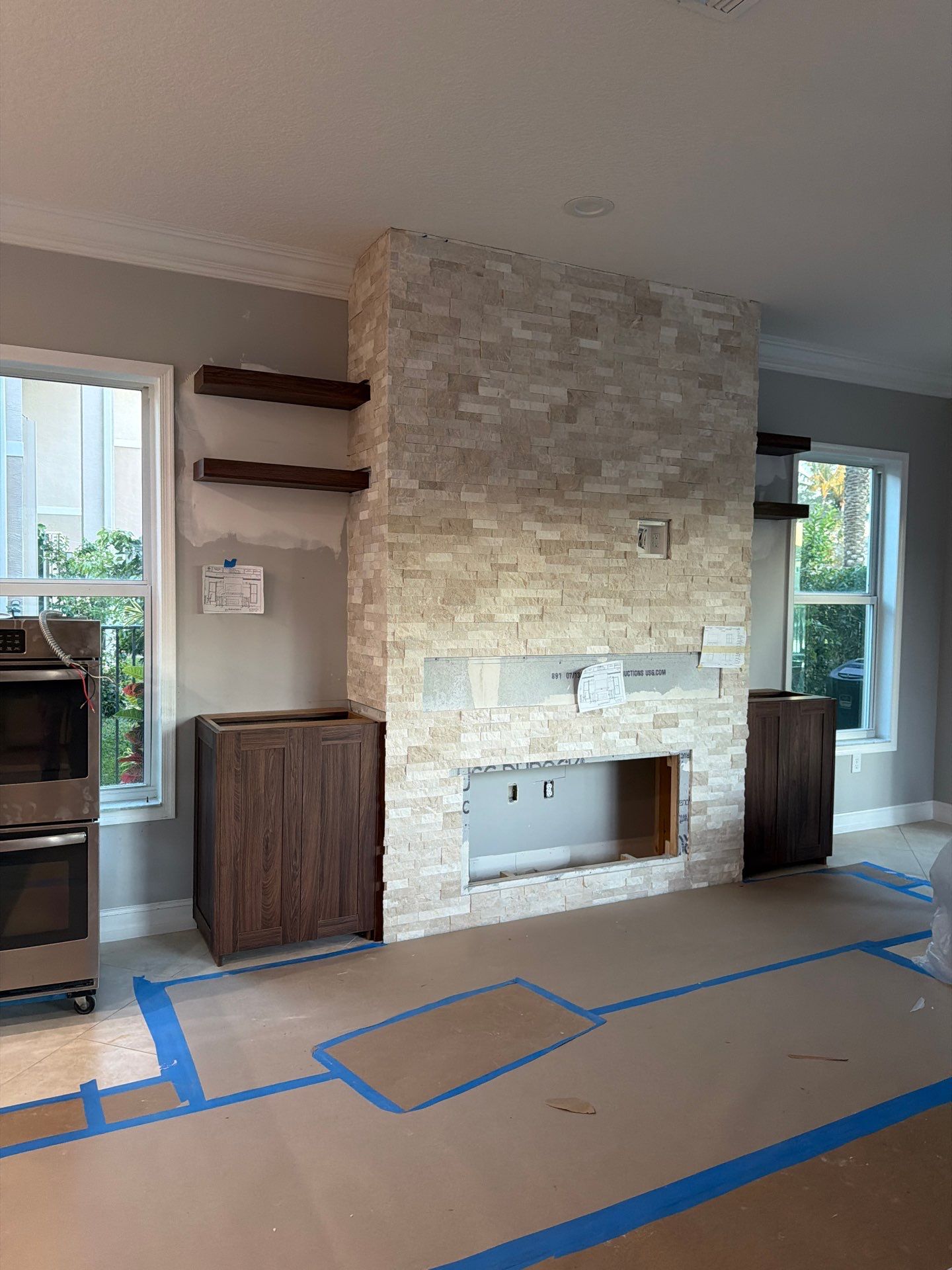 TV Fireplace Wall - Delray Beach by Hevi Tile