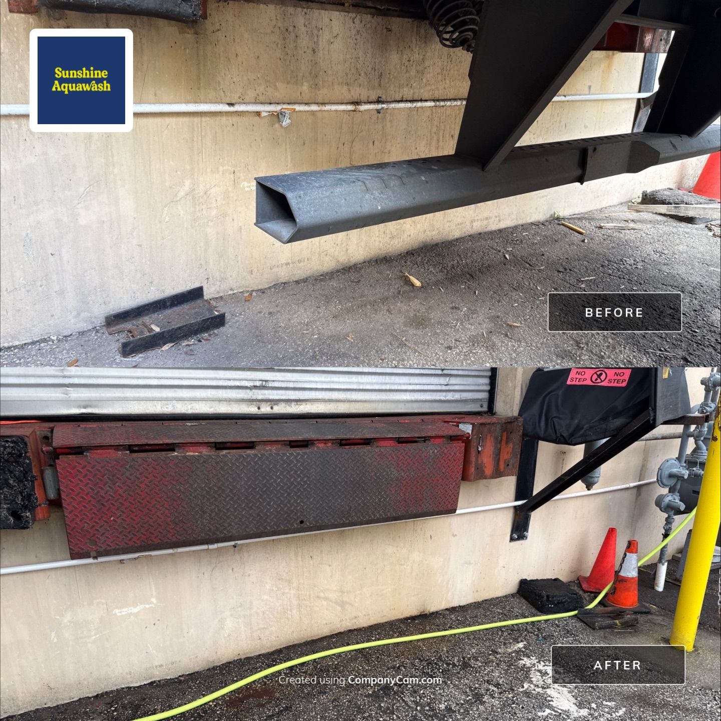 Commercial Loading Dock & Dumpster Area Cleaning Transformation by Sunshine AquaWash