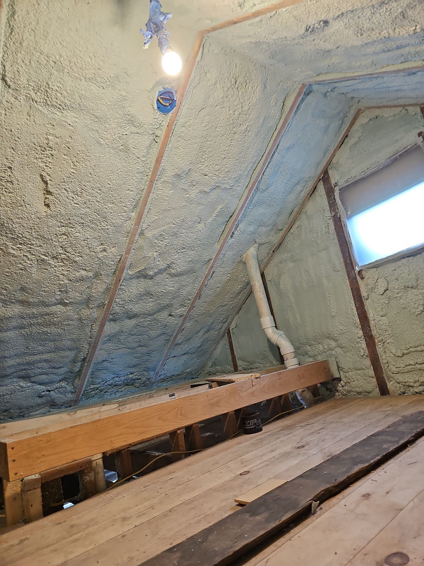 Attic Insulation using Closed Cell Spray Foam by NYS Foam & Energy