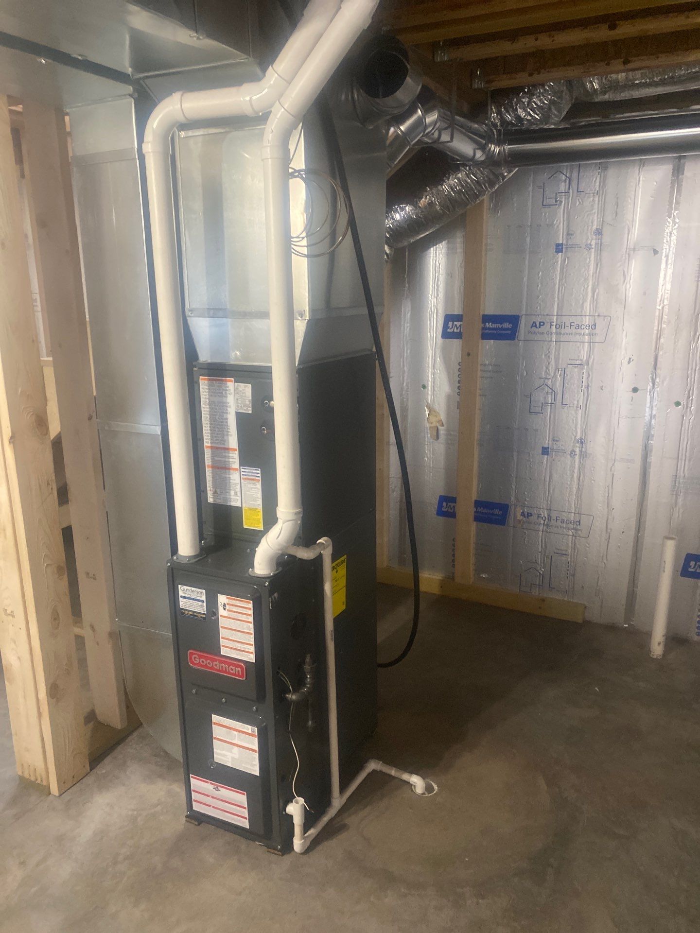 Goodman Furnace and HVAC Ductwork Installation in Pepin by Gunderson Plumbing & Concrete LLC