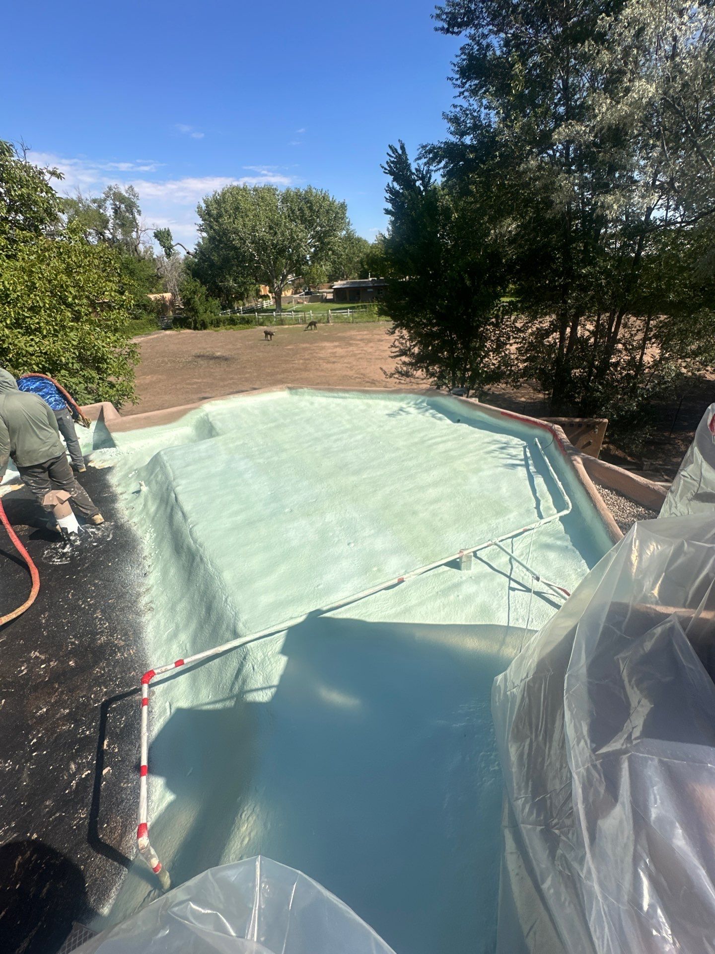 Residential roof application by SPF Services 