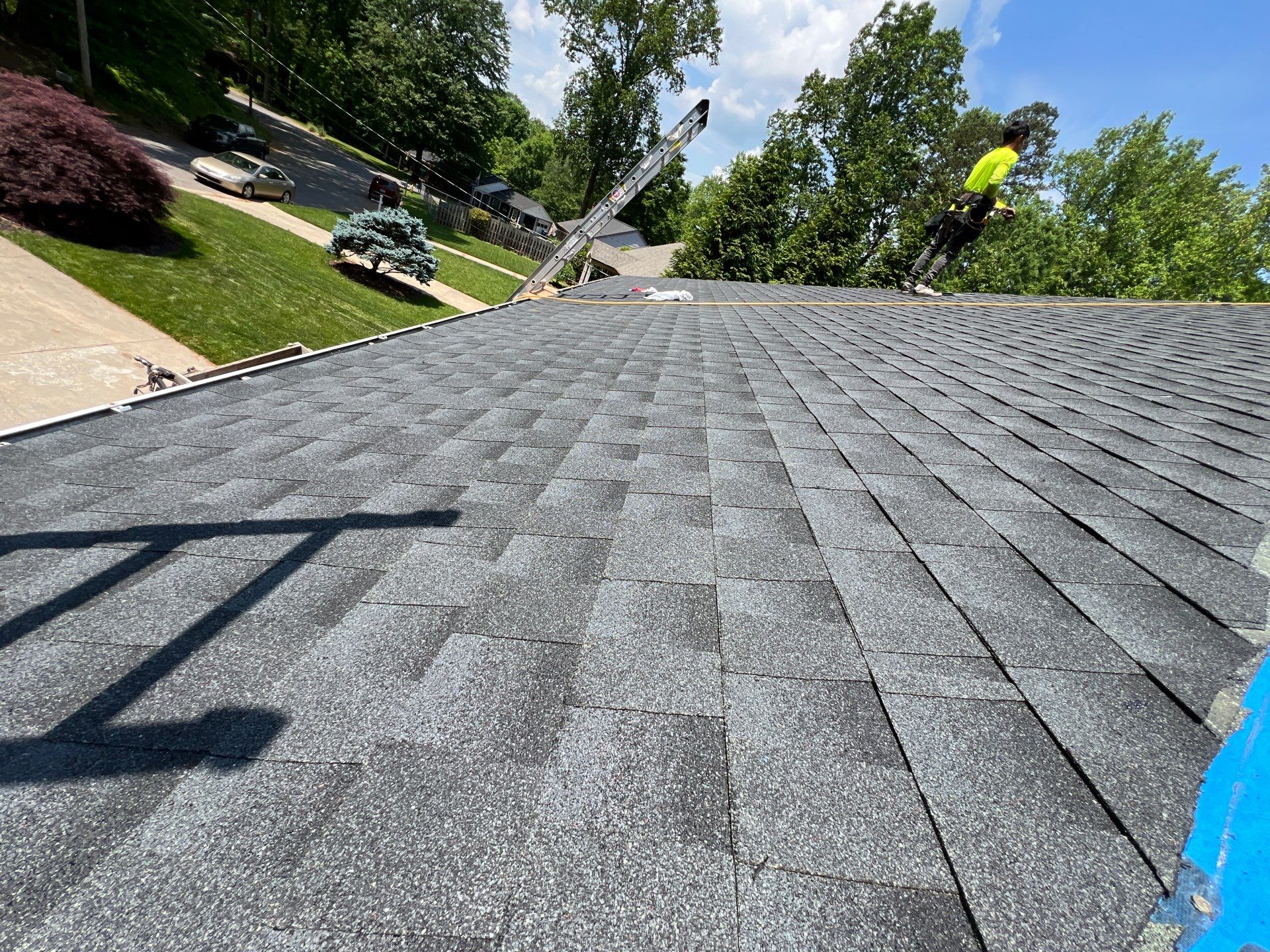 Residential Roofing Installation using GAF Timberline HDZ Charcoal by RISE Roofing & Restoration, LLC