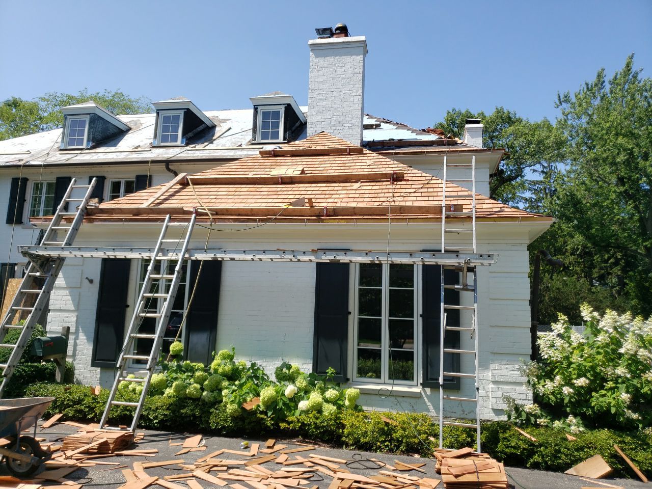 Cedar Shake Roof Replacement with Half Round Copper Gutter Installation  by Custom Installations, Inc.