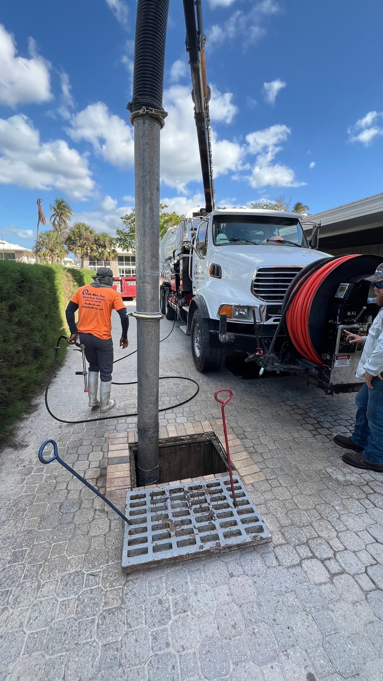 Catch Basin Cleaning After Hurricane Milton Naples Condo by APS Power & Water