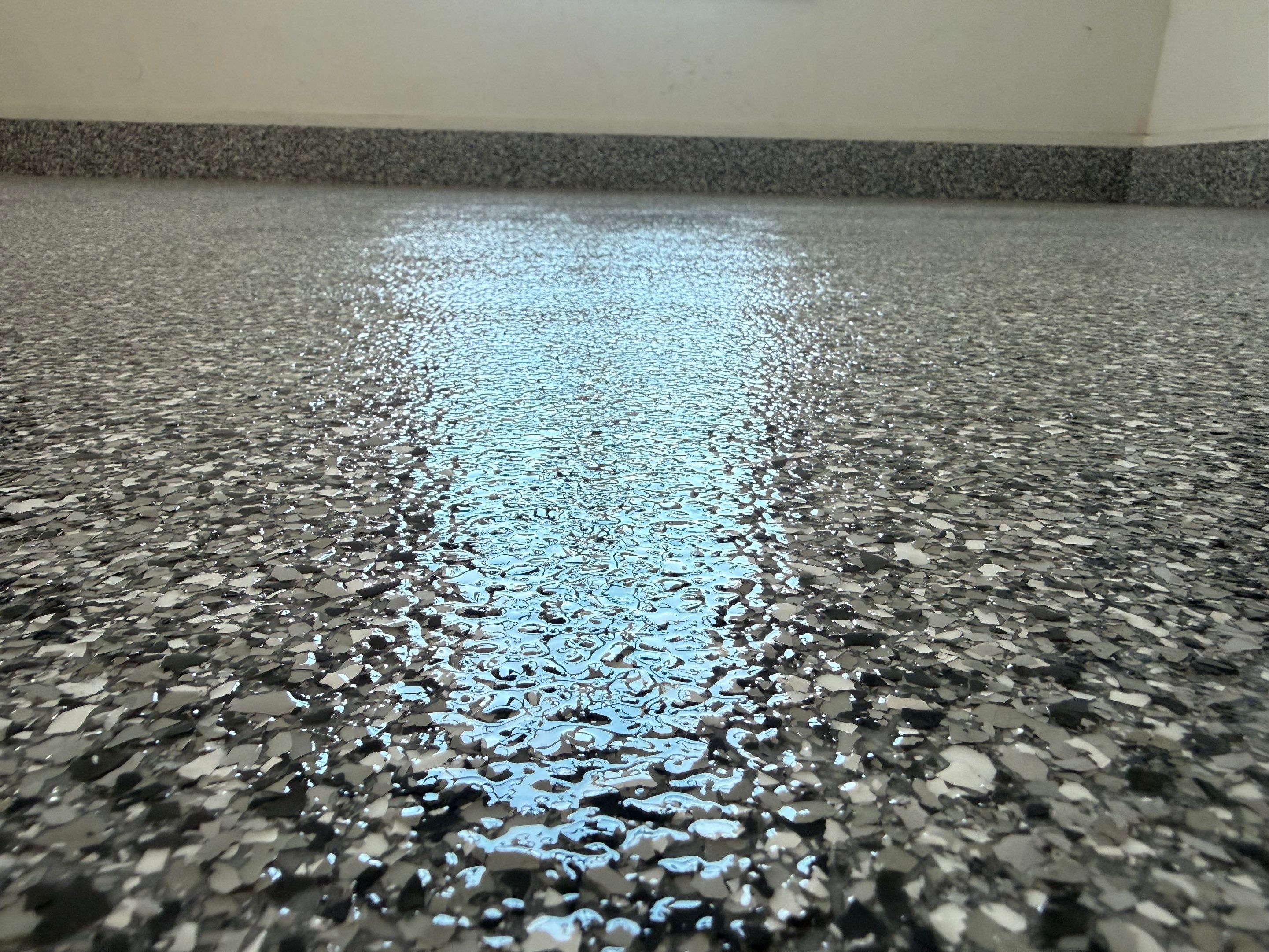 Gravel Flake Garage Floor Coating in Yankton by Select Painting, Coatings & Garage Cabinets