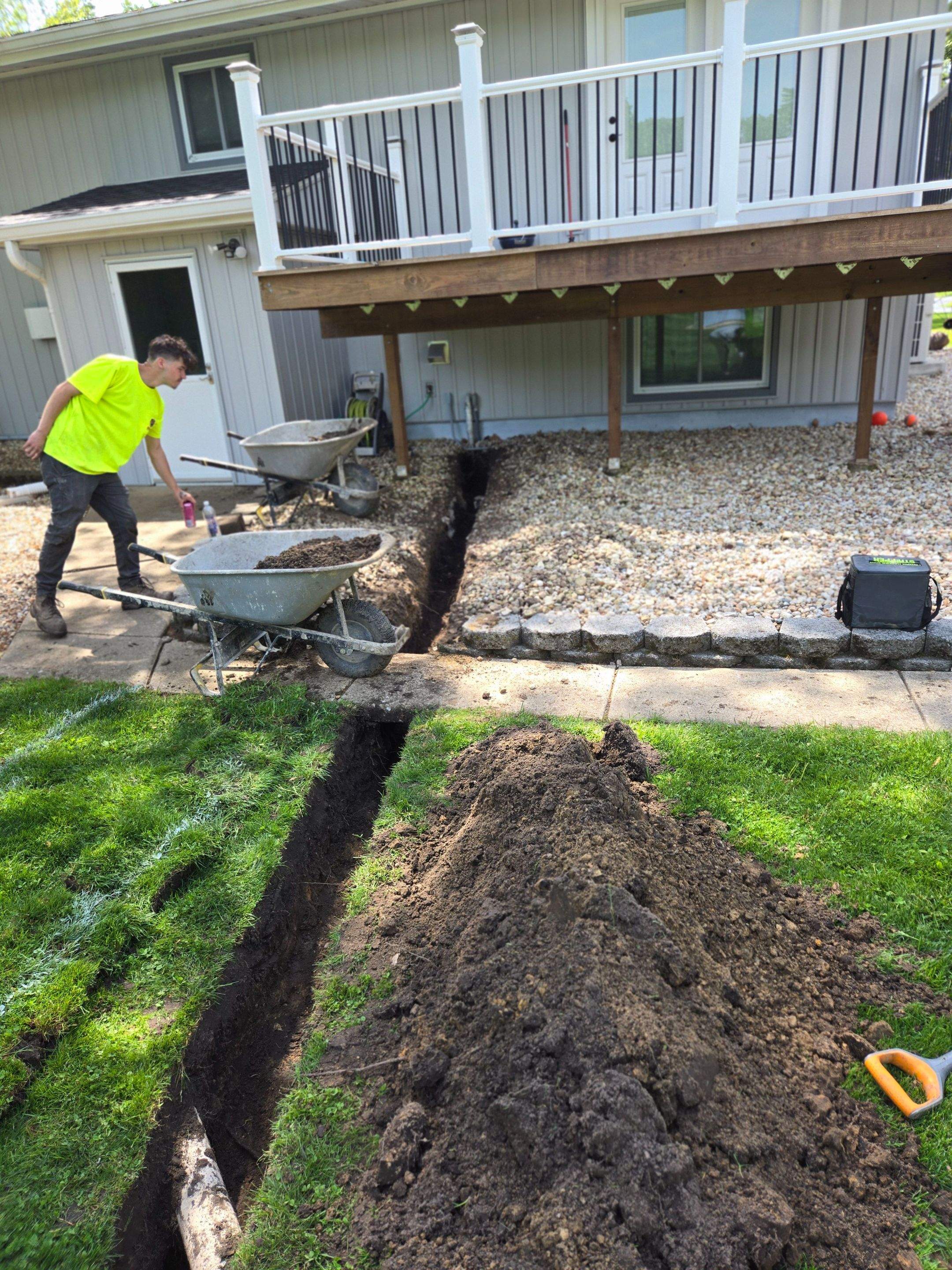 Installation of 4" Drainage Tile/ Lift Station Installation and Pit Boss Pro + Pump Combo by Allied Water Services