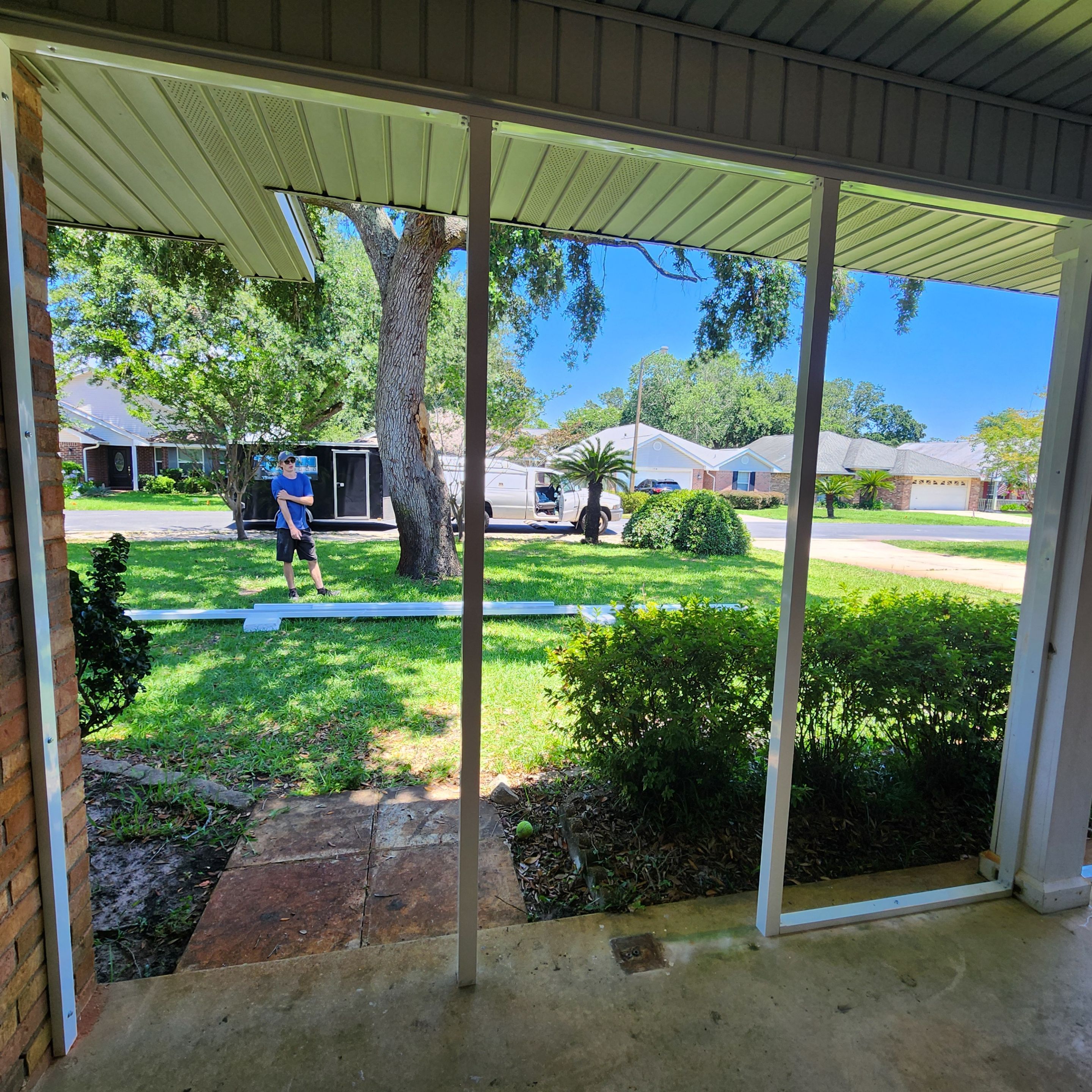 Screen Under Existing Patio Cover by Titan Sunrooms