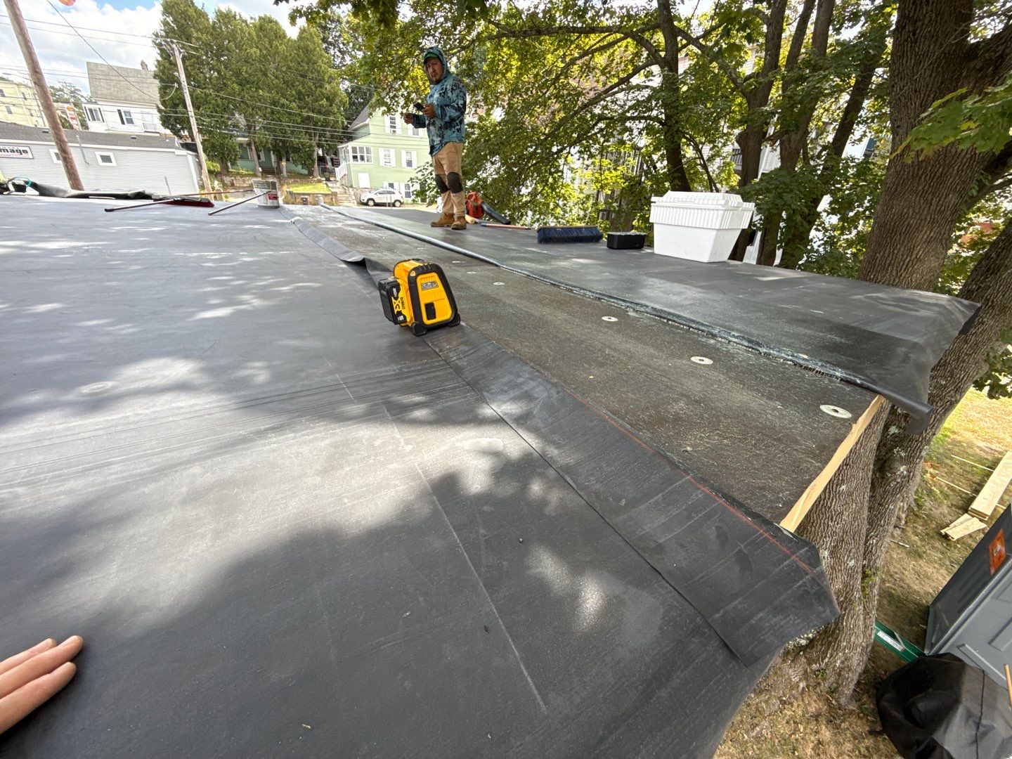 EPDM Flat Roof Installation with ISO Board on Existing Structure by Sensible Home Solutions