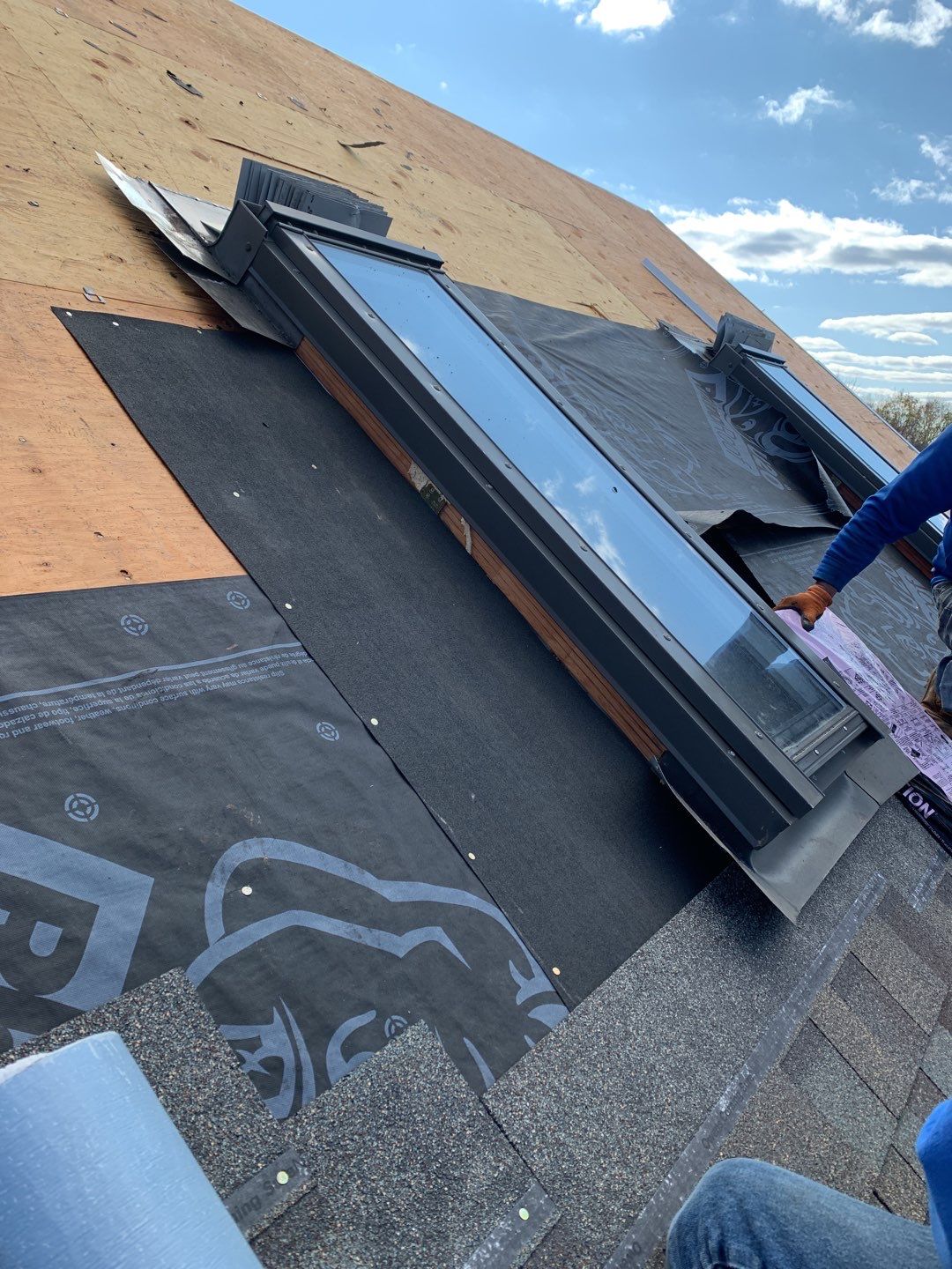 Commercial Roofing Installation using Owens Corning TruDefinition driftwood by A Plus Exterior