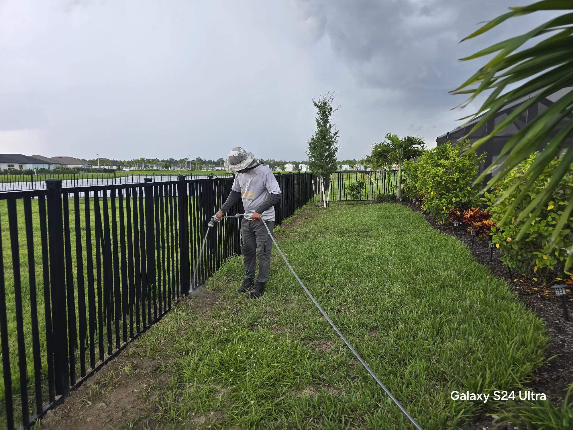 Black Aluminum Picket Fence Installation in North Fort Myers by True Fence LLC