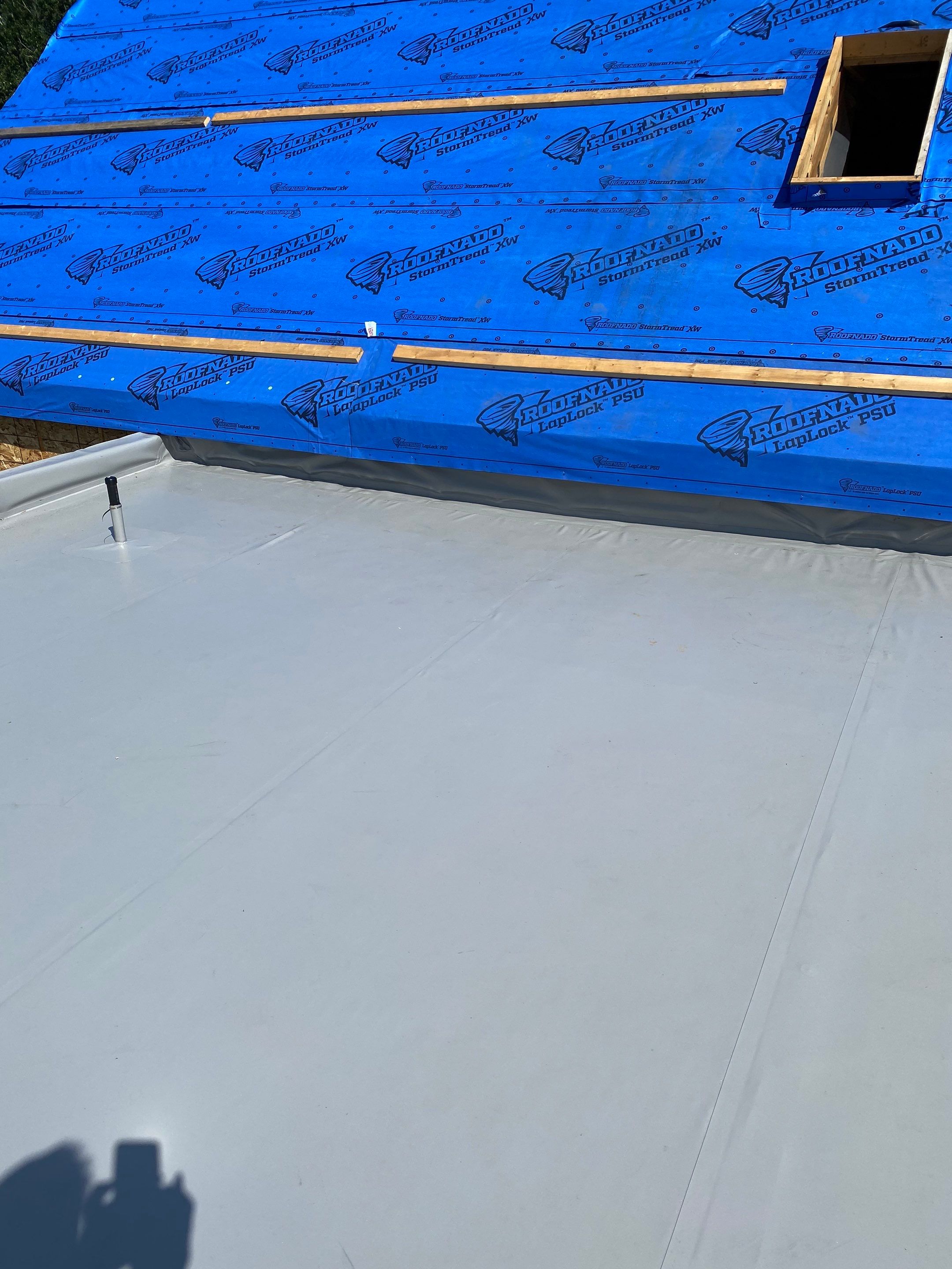 Residential Roofing Installation using multiple products by Top Notch Roofing Inc