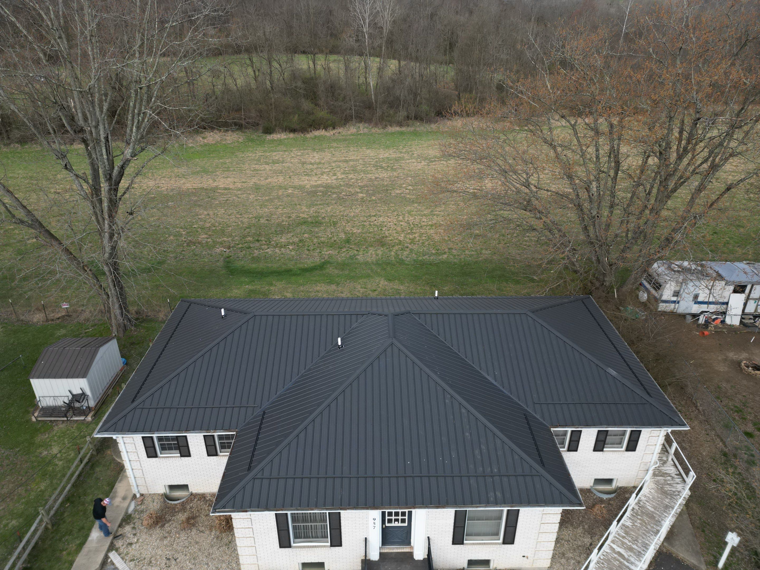 Commercial Roofing Installation using Performance Panel Metal - Frost Black by RoofX 