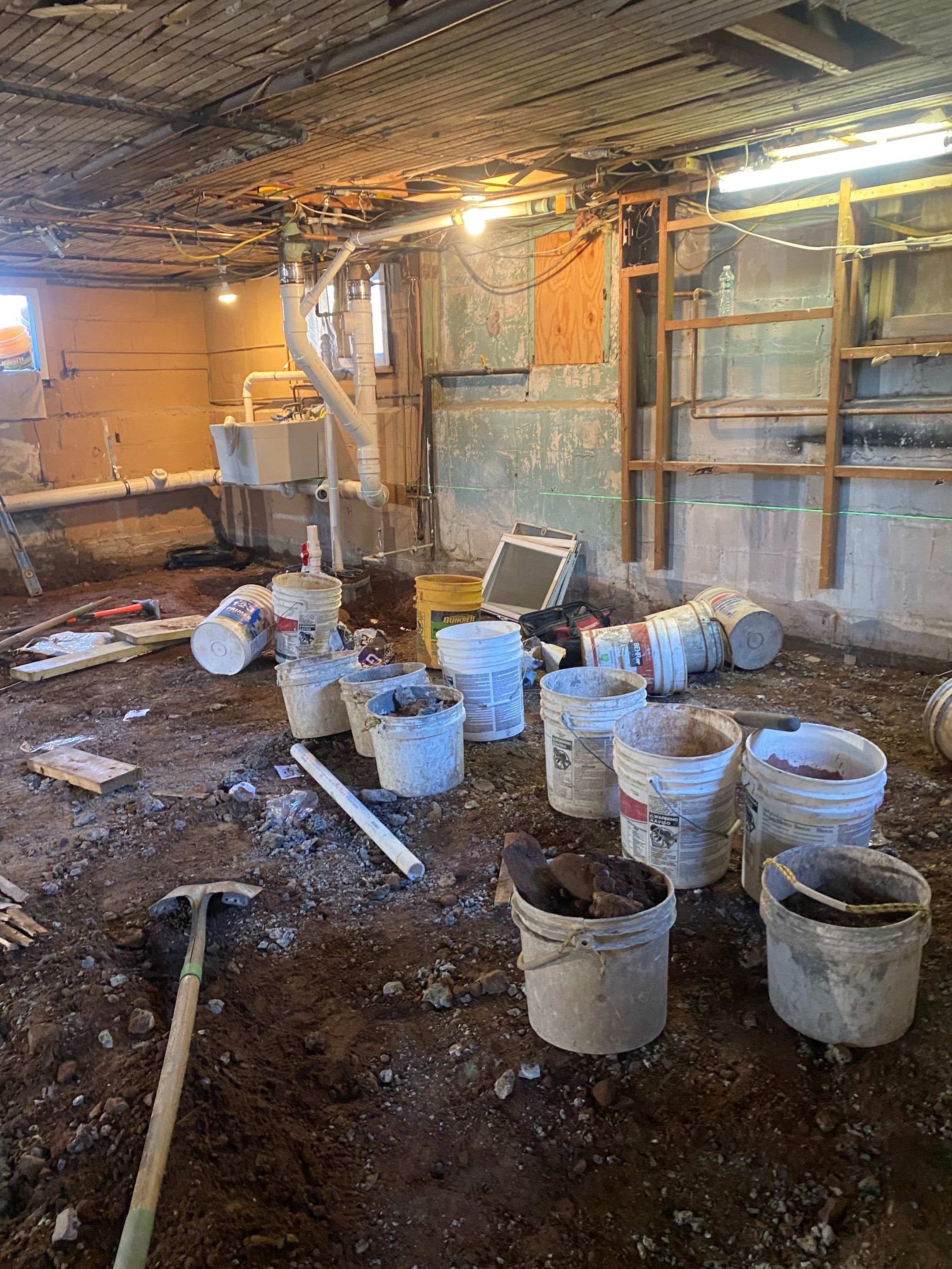 Interior French Drain, Lally Column Replacement & Concrete Floor Replacement in South Orange, NJ by Pure Service Pro, LLC