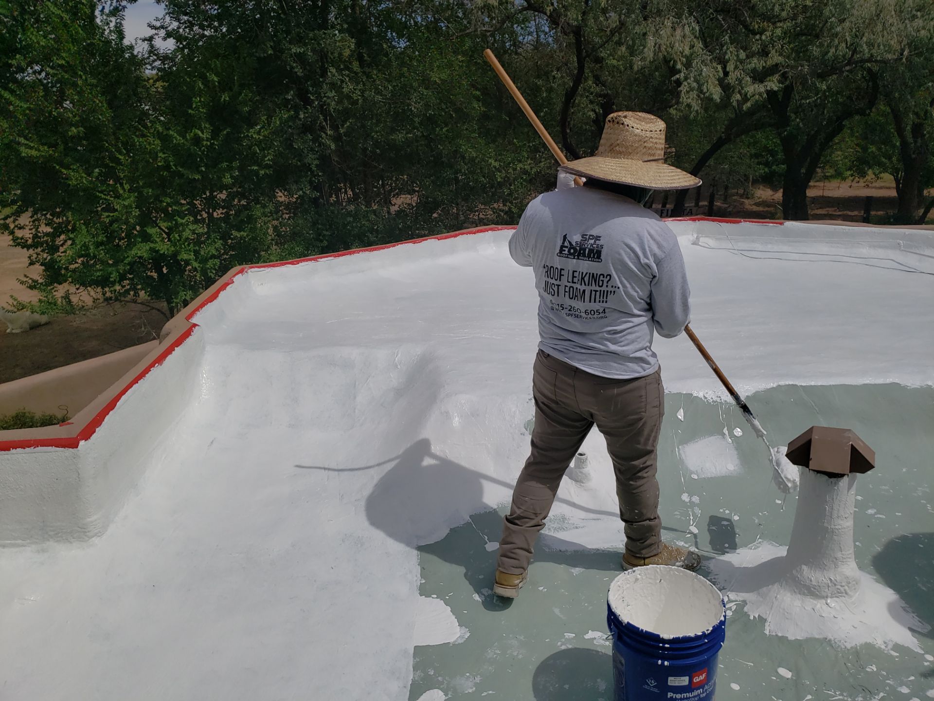 Residential roof application by SPF Services 
