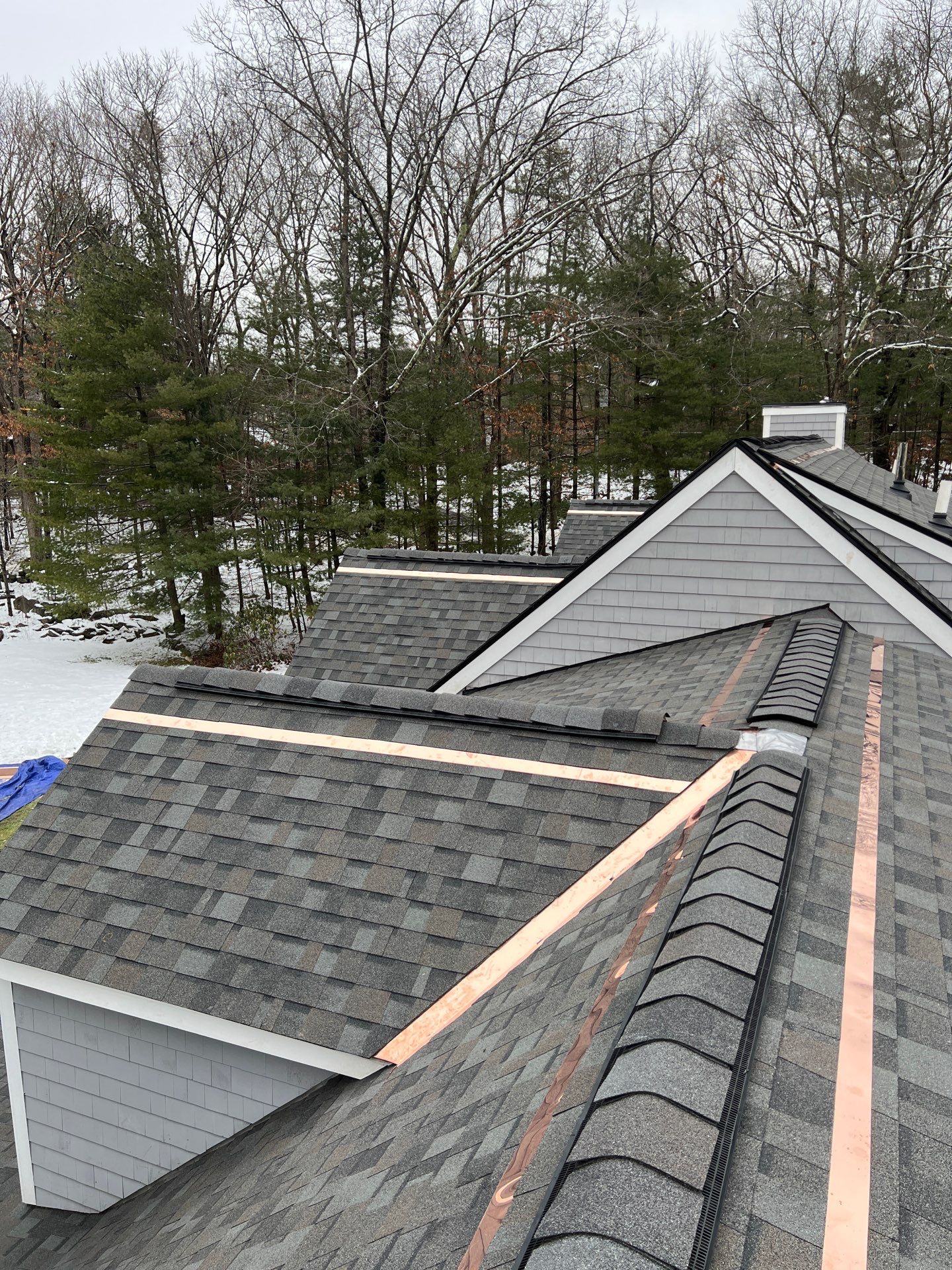 Carlisle Roofing Installation using Owens Corning Shingles and Copper by Mighty Dog Roofing of Greater Middlesex County