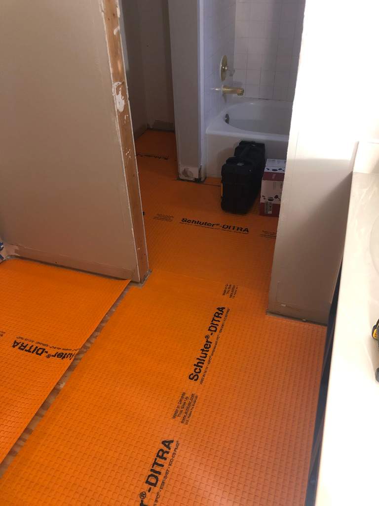 Russet Master Bath by Pillar and Pine