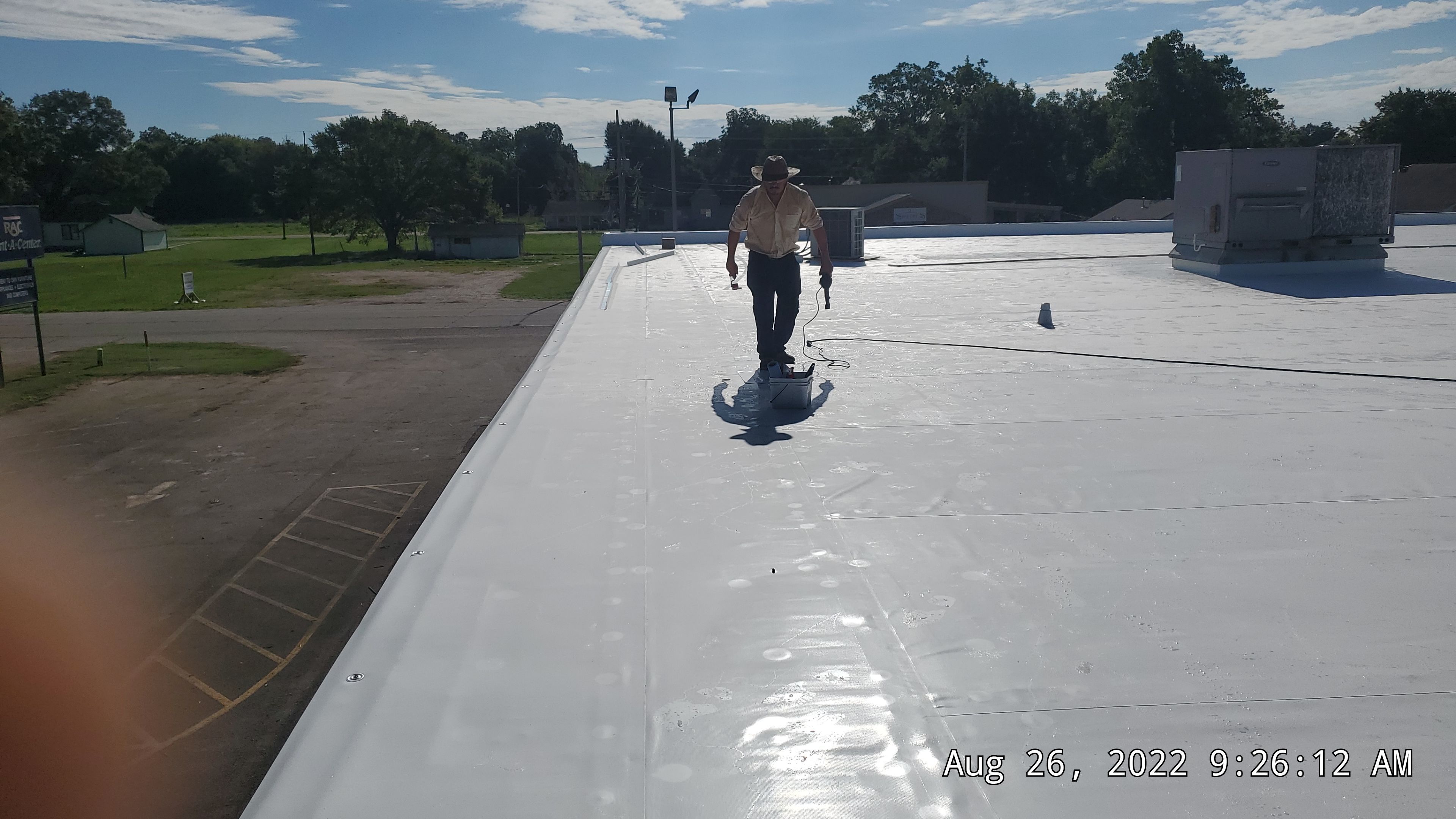 Commercial Roofing Installation using 50 mil PVC by Hostetler Roofing
