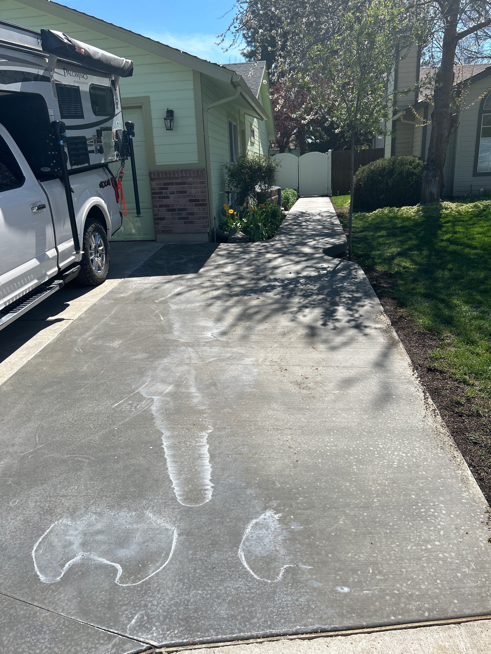 Gravel Walkway into Gorgeous New Concrete by Mr. Mudd Concrete