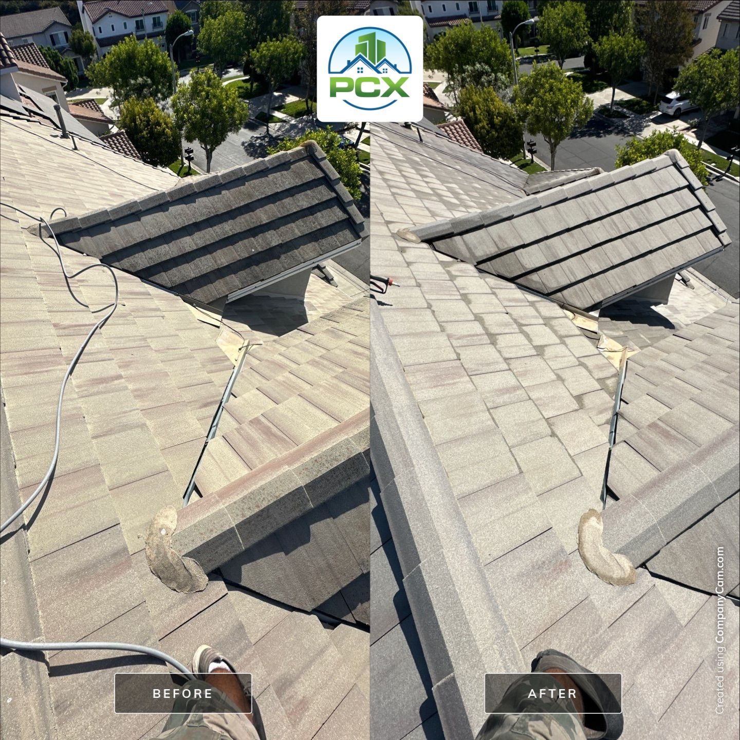 Powerwashing a Roof in Irvine by Property Cleaning Experts, LLC