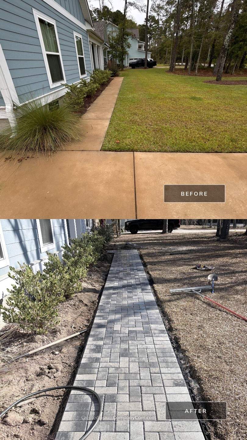 Paver Patio & Walk Way Project in Summerville, SC by Hudson Bros Lawn Care LLC