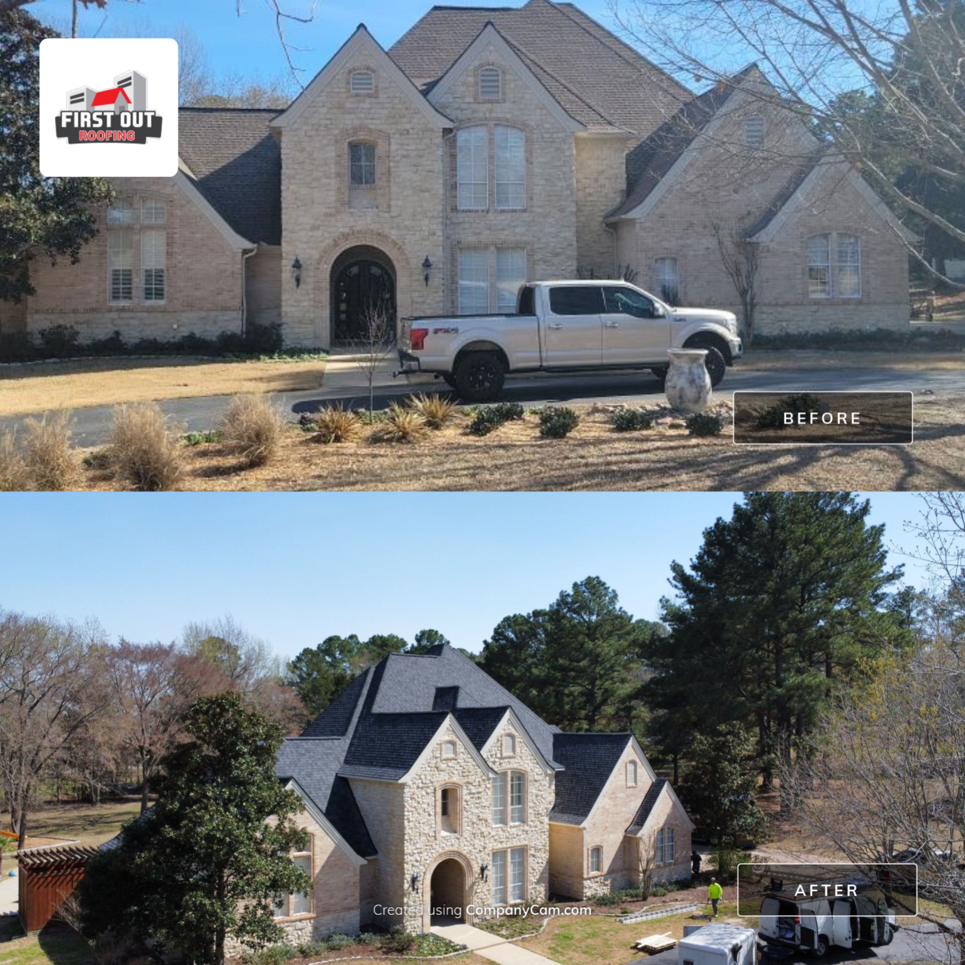 Landmark Moire Black by First Out Roofing 