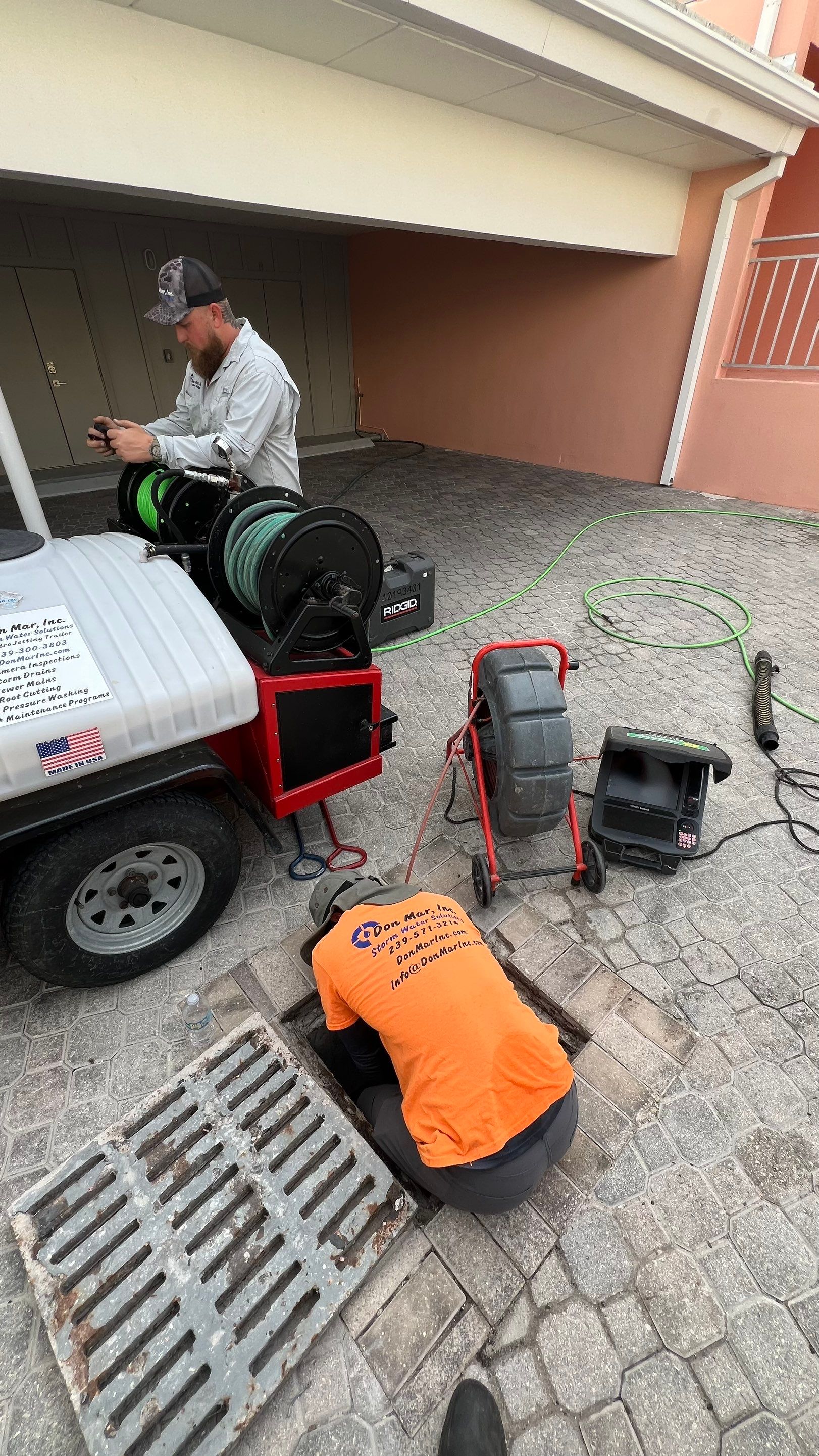 Catch Basin Cleaning After Hurricane Milton Naples Condo by APS Power & Water