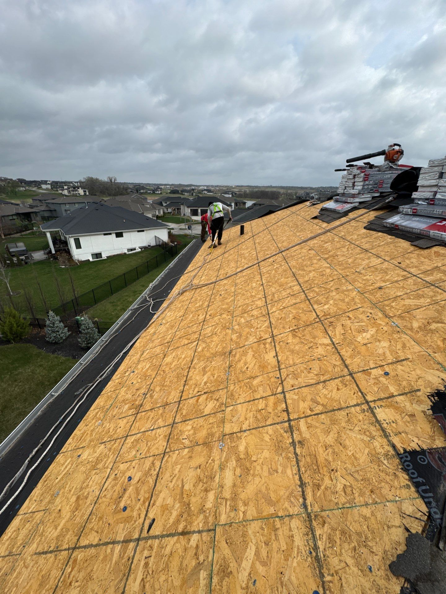 Residential Roof Restoration and Interior Ceiling Leak Repair in Omaha by Crows Roofing LLC
